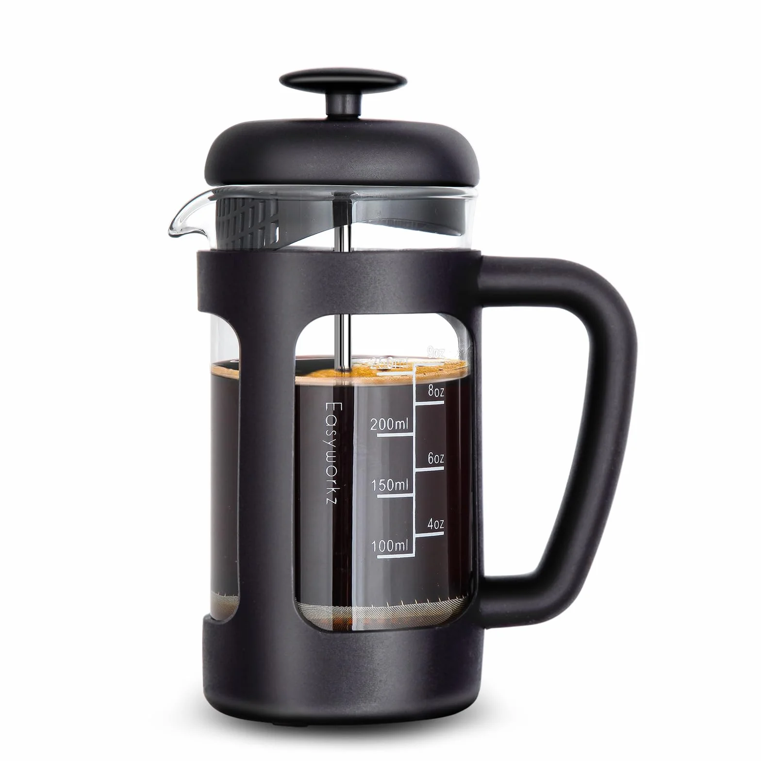 Easyworkz Cafetière à piston verre borosilicate 350ml Noir