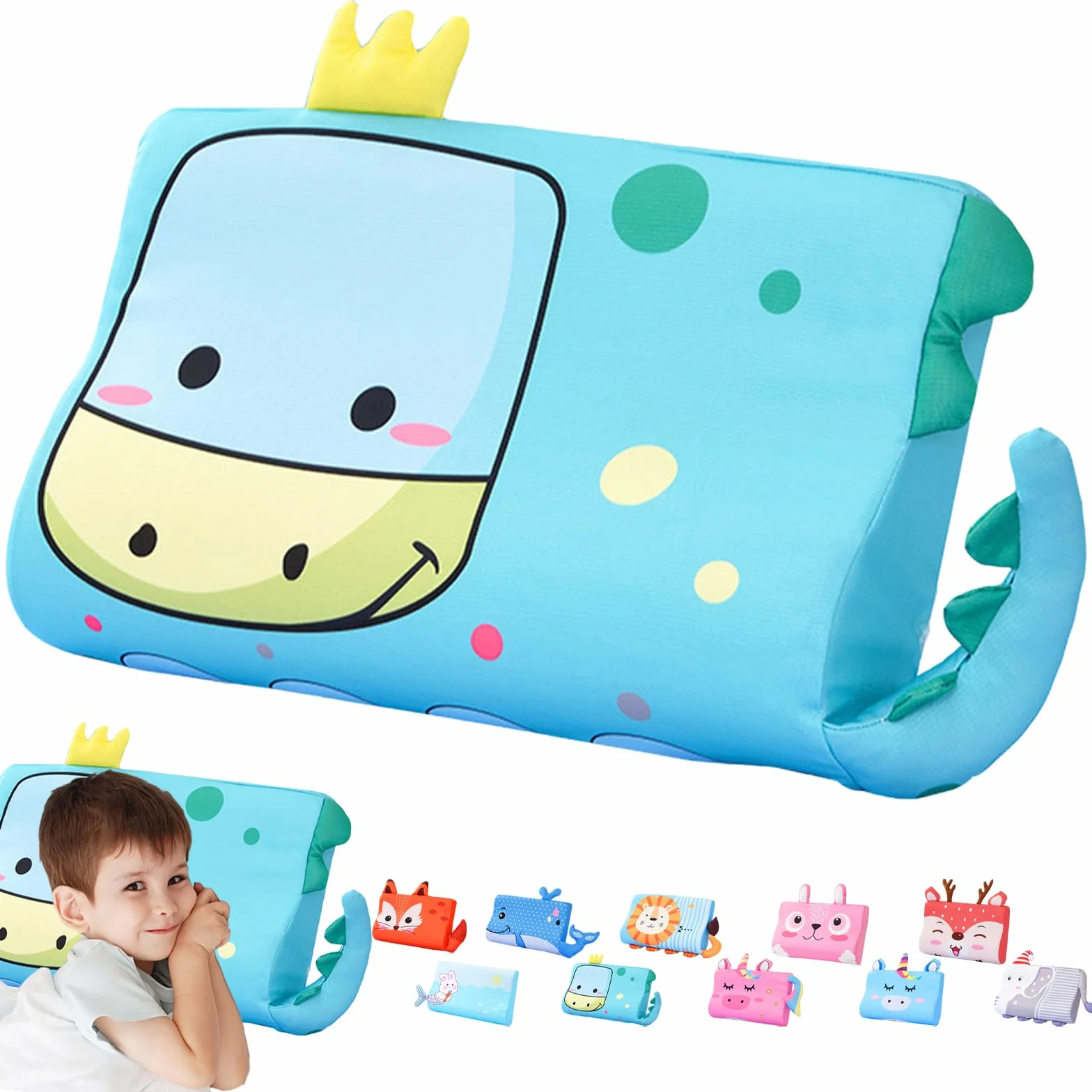 Oreiller Enfant 45x27 cm Respirant Ergonomique 2-6 Ans Lavable Doux