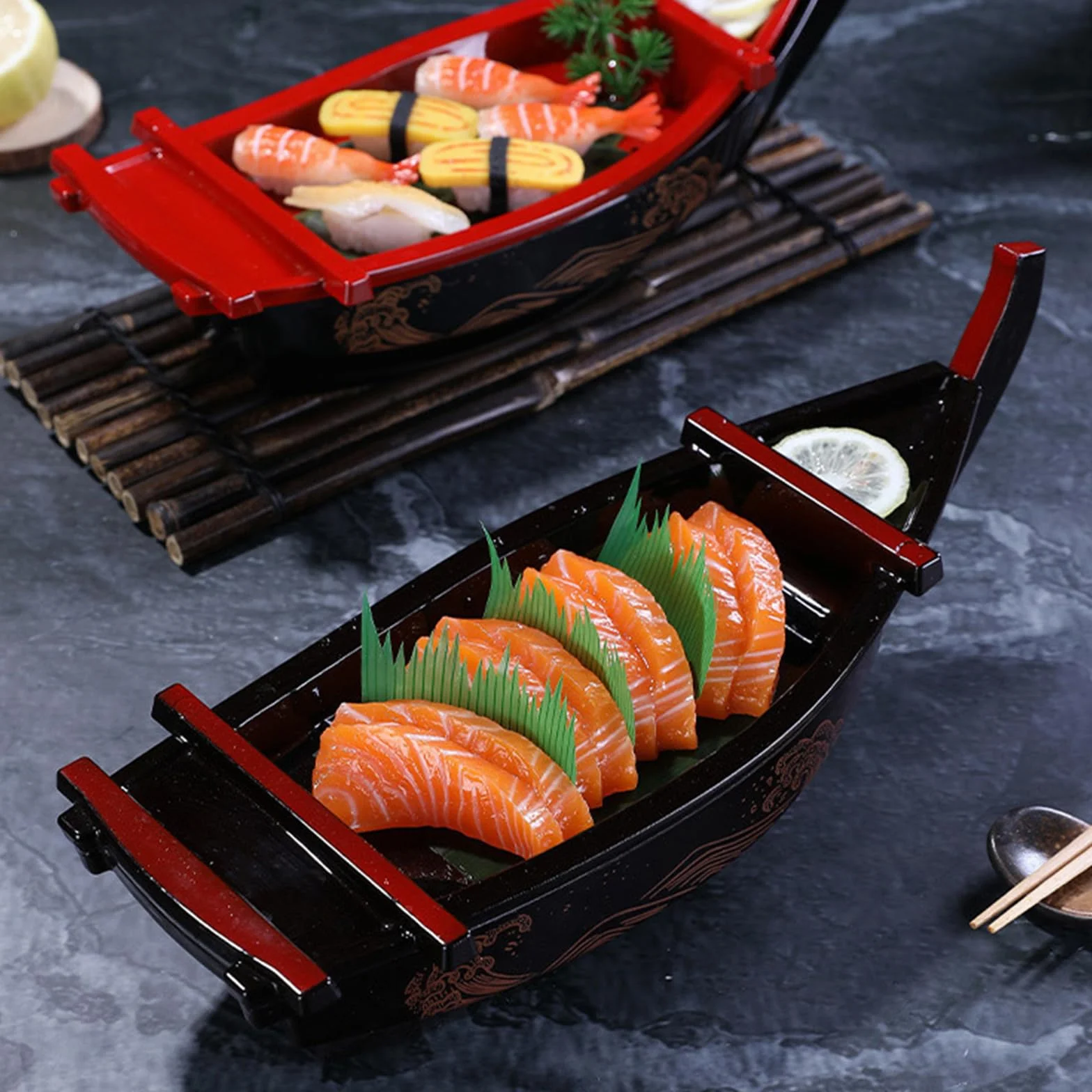 Plateau à sushis pratique pour servir des sushis - Assiette de service pour les fêtes et célébrations