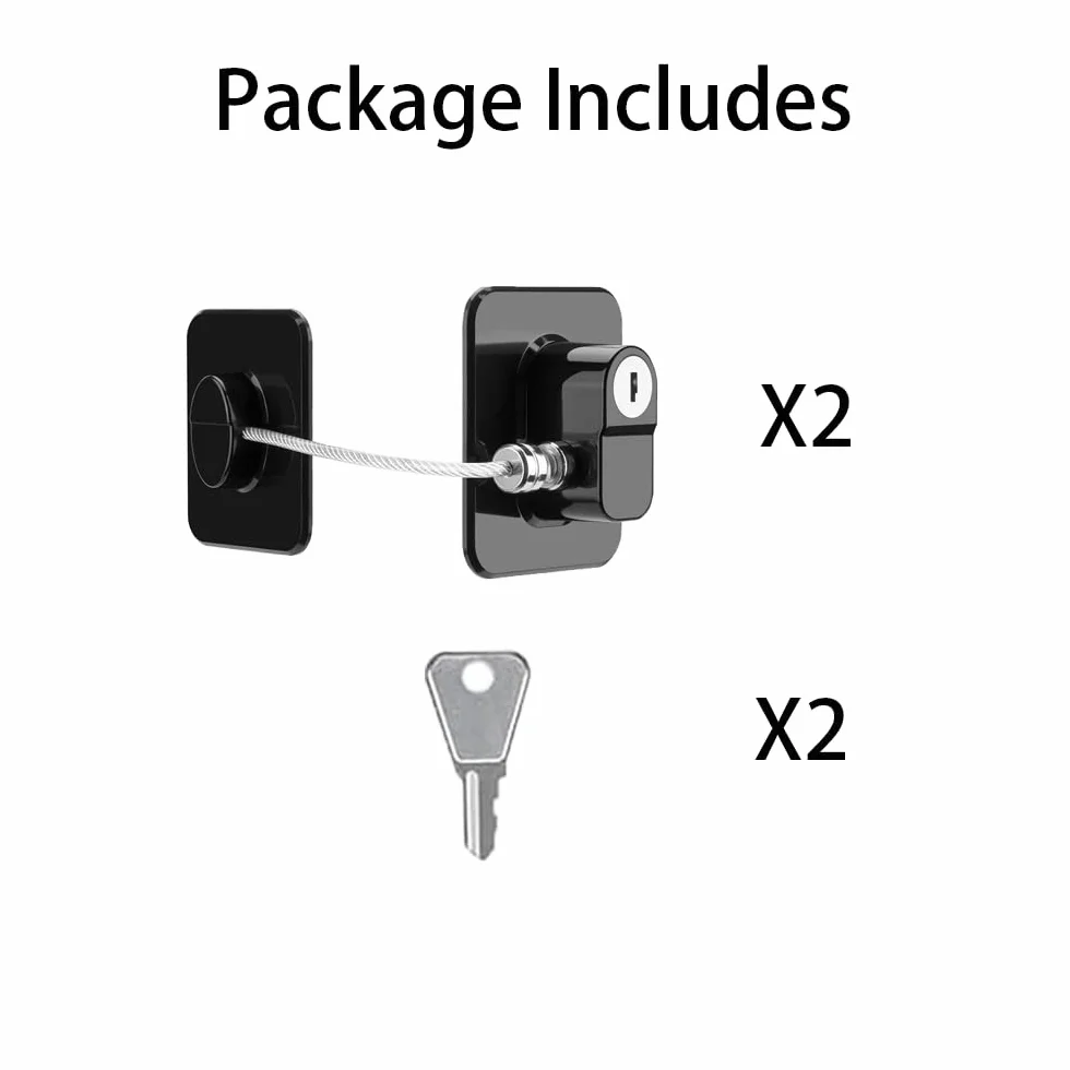 Serrure de réfrigérateur avec clé, sécurité enfants autocollante 2 Pcs