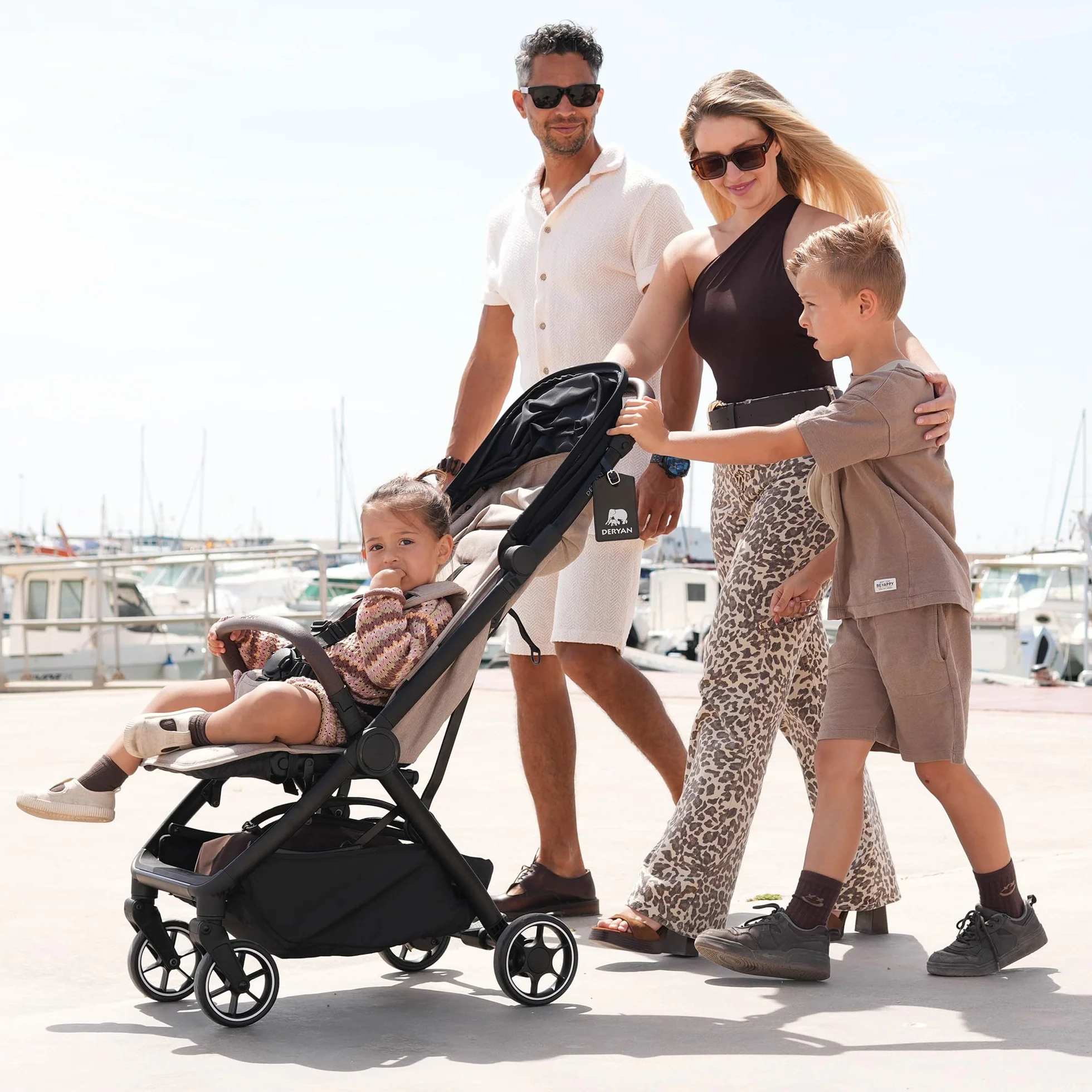 Deryan Air Travel Buggy Pliable Pour Avion Ultra Légère 8 kg UPF 50+ Noir