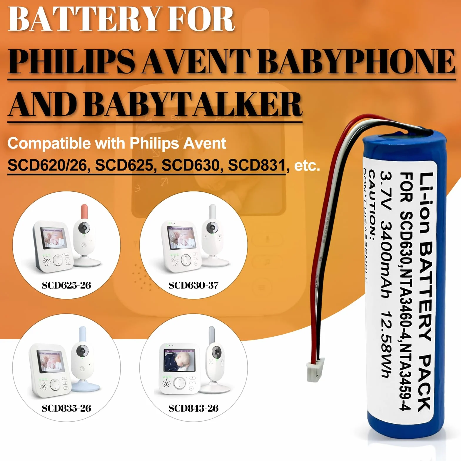 Batterie compatible Philips Avent SCD620 SCD625 SCD630 SCD831 SCD833 SCD835 SCD841 SCD843 SCD845