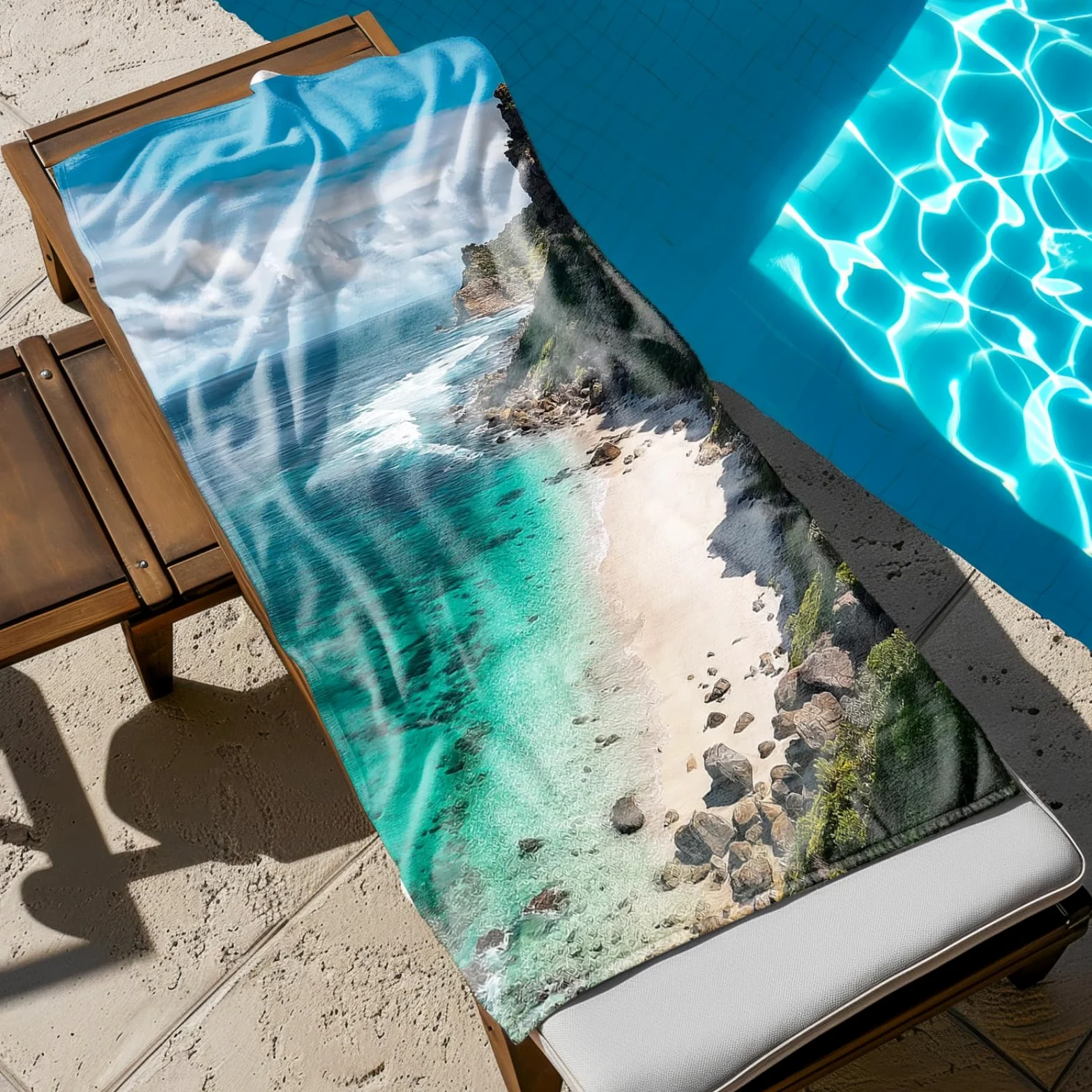Tapis de Plage XXL Anti Sable Ocean Stone Vert Serviette Piscine Adulte,Natte De Plage Pliable, Voyage Accessoires De Plage Camping,Serviette de Bain Personnalisée