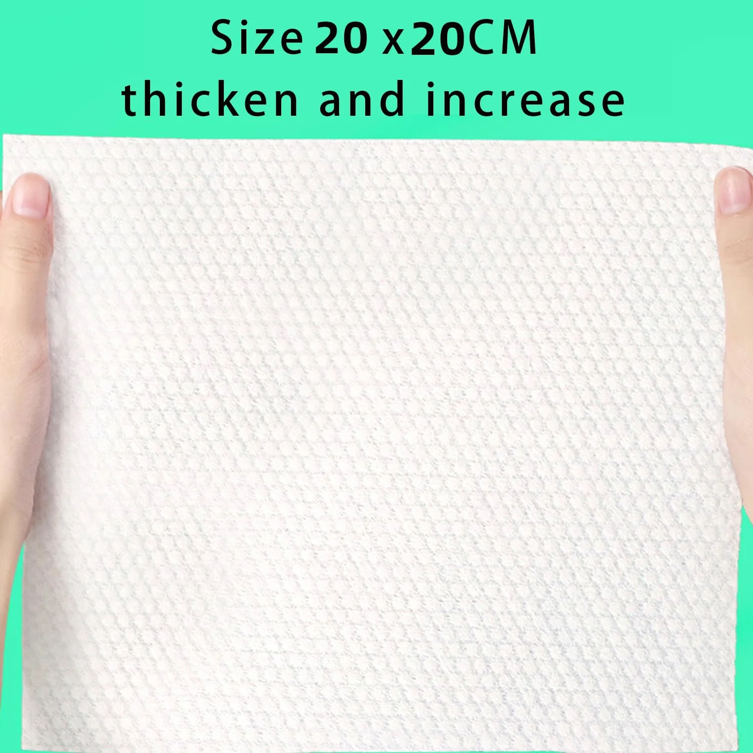 Serviette de Visage Jetable 100 Pièces 100% Coton 20x20cm Lingettes Sèches Biodégradables