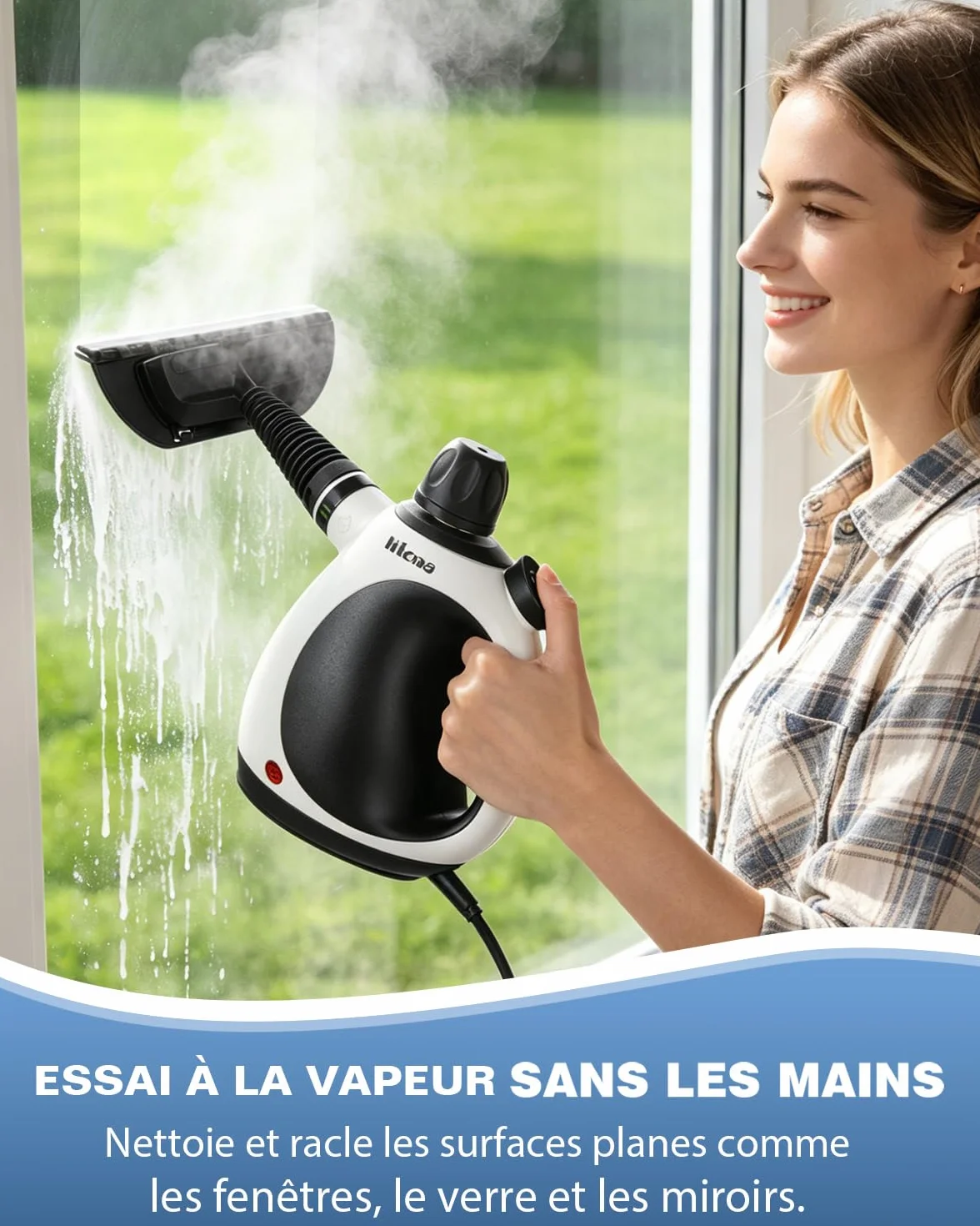 KLONA Nettoyeur à vapeur portatif multi-usage avec 10 accessoires