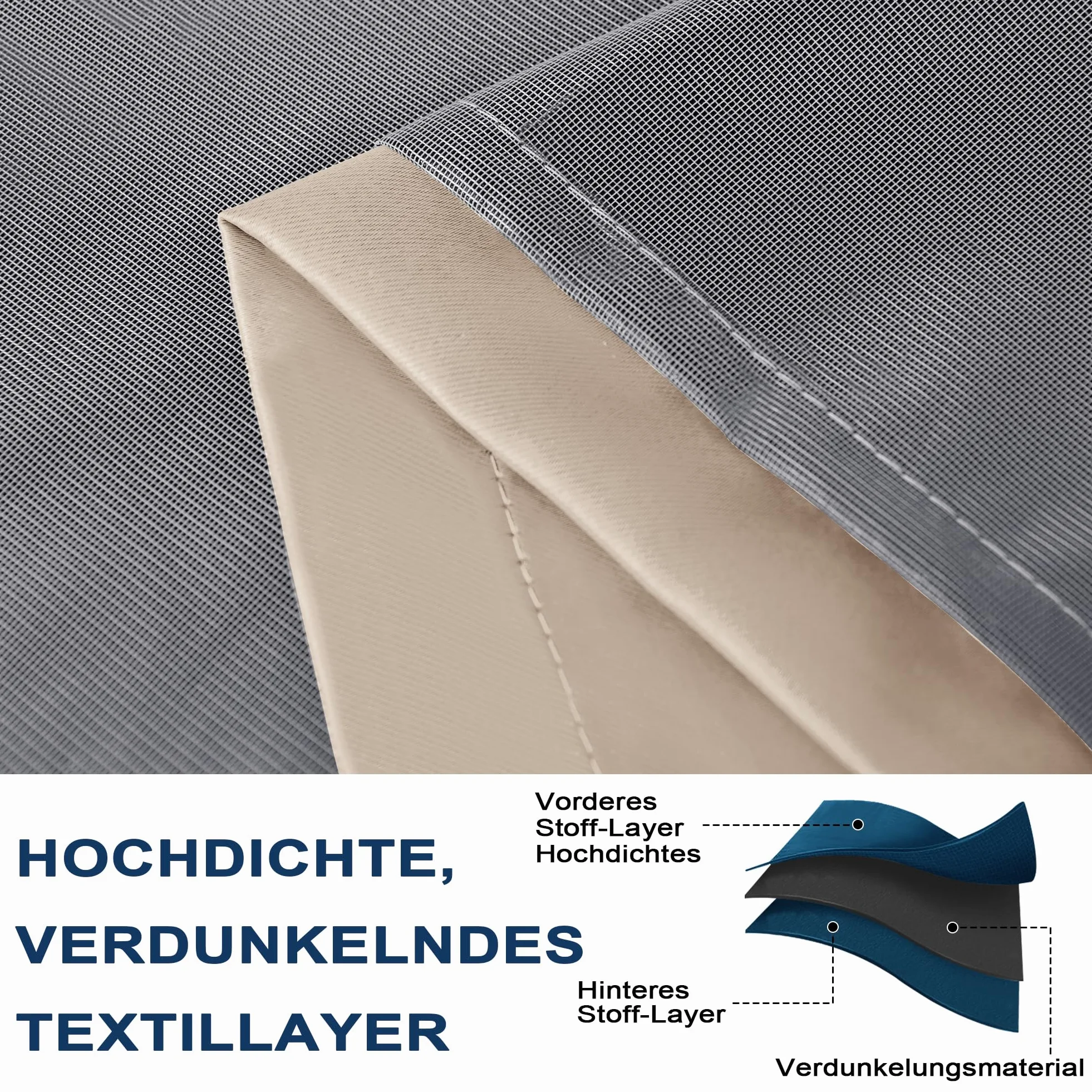 XWZO Lot de 2 rideaux 100 % opaques pour salon, avec galon fronceur, rideaux pour chambre à coucher, double épaisseur occultants, thermiques, protection contre le froid, 245 x 140 cm (H x l) - Crème