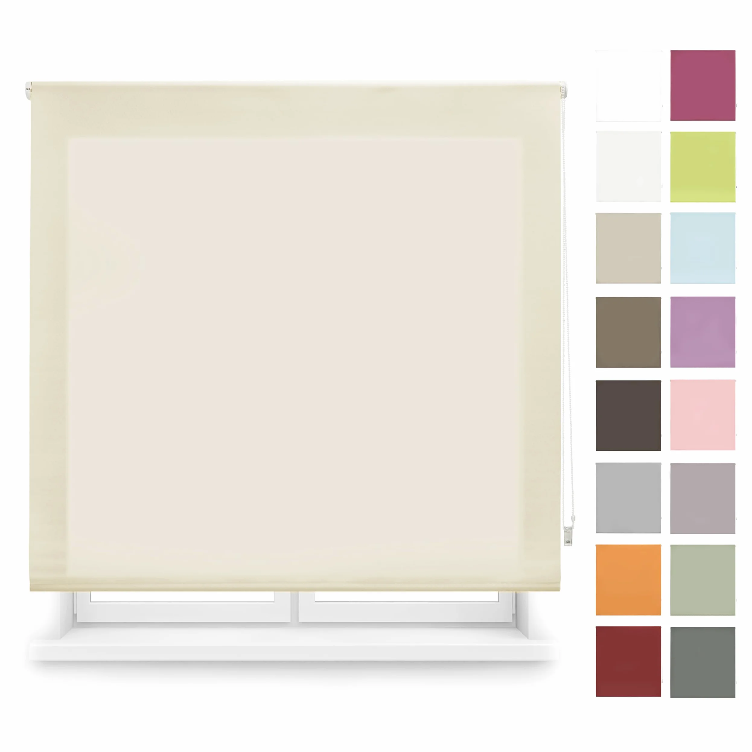 Blindecor Store Enrouleur translucide sur Mesure Store Enrouleur sur Mesure Beige 85 x 250 cm Dimensions du Tissu 82 x 245 cm