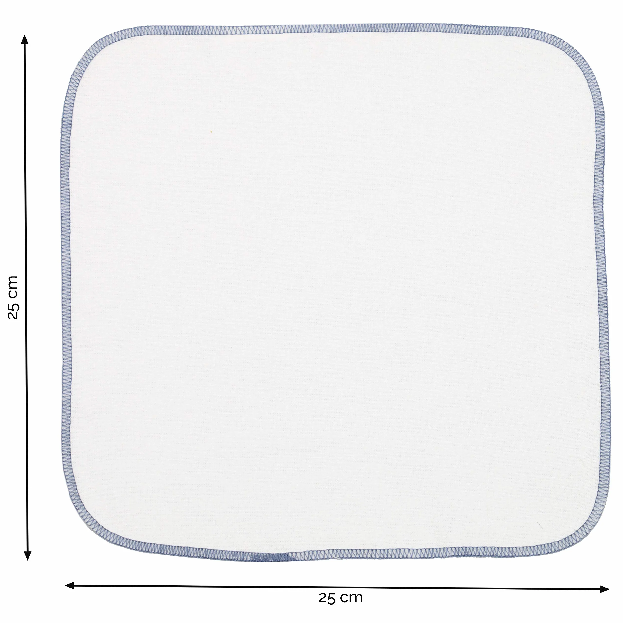 ZOLLNER Set de 10 Chiffons de flanelle 25x25 cm Blanc Coton