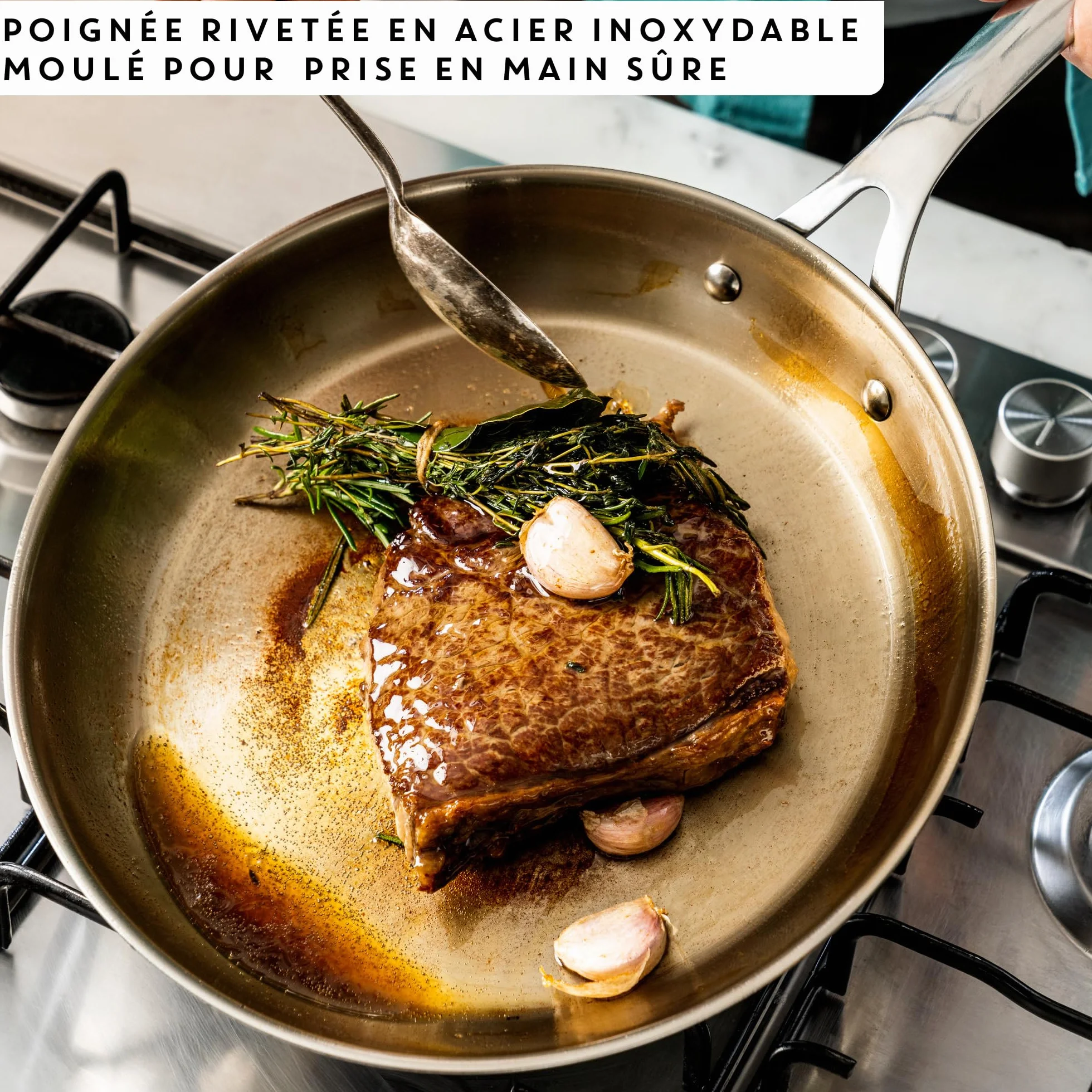 Tefal Jamie Oliver Cook' Smart Poêle 24 cm Inox Induction