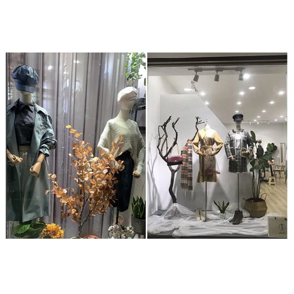 Générique Lot de 3 mannequins de Couture réglables pour Femme avec Bras et tête Amovibles, Hauteur de 150 à 220 cm, pour vêtements, Bijoux, Couture, Base en Bois Massif