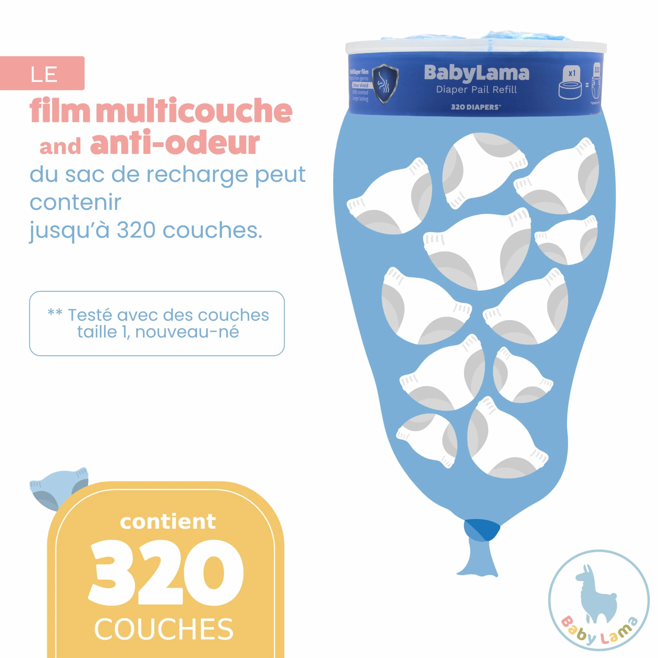 Recharges Universelles Poubelle à Couches Compatibles Tommee Tippee Angelcare Sac Antiodeur Hygiénique Économique 20