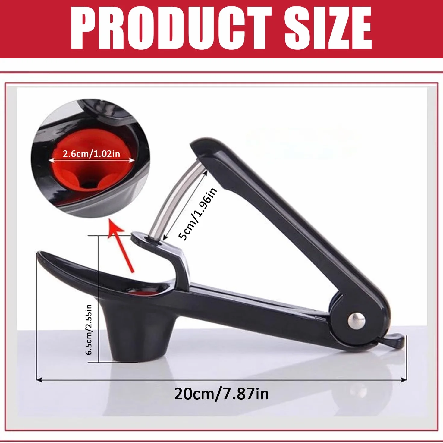 Dénoyauteur Cerises Manuel en Acier Inoxydable - Snocciolateur pour Olives & Fruits à Noyau, Outil pour Confiture et Desserts (Noir)