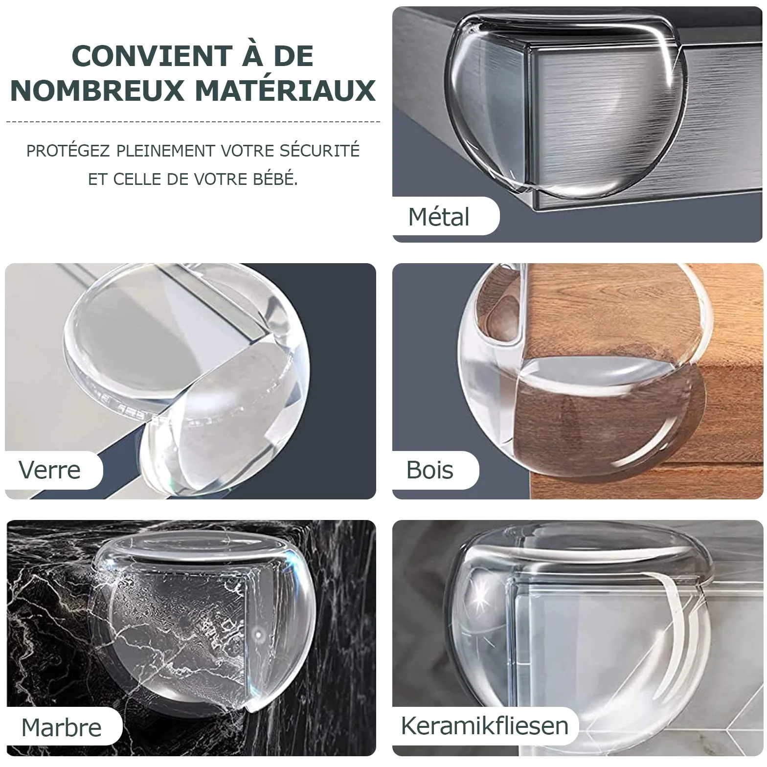 BillyBach Protections Coin de Table pour Bébé - Protections d'angle pour Meuble Sécurité Enfant Pack de 12