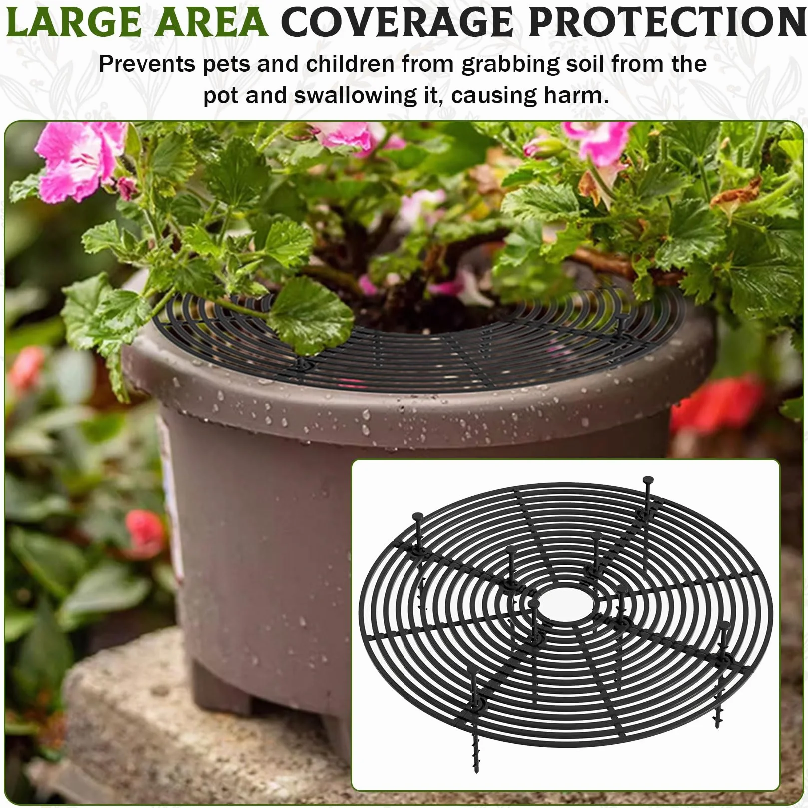 Lot de 4 grilles de protection pour pots de fleurs 30 cm découpable protection des plantes chat