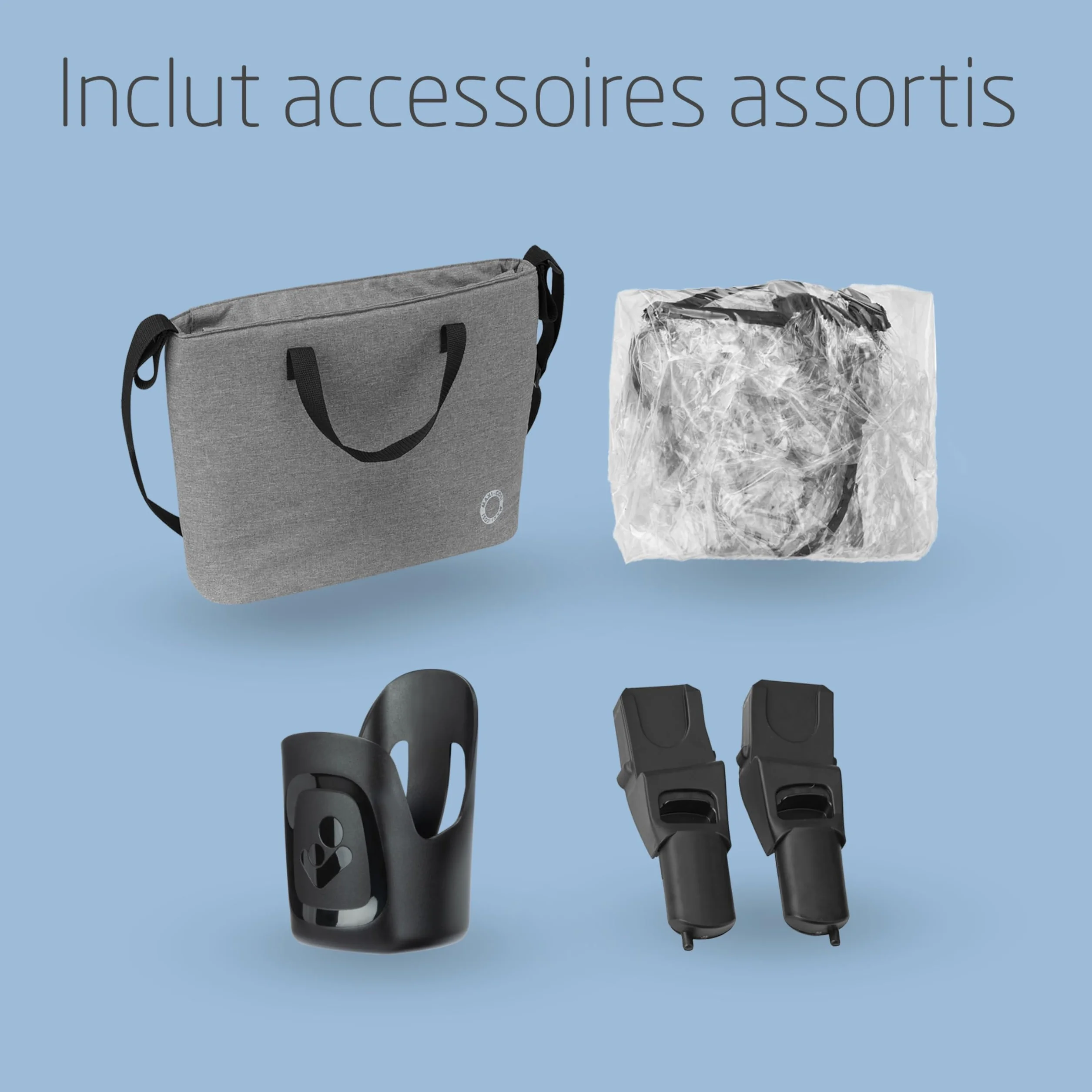 Maxi Cosi Zelia Select Trio Poussette 3 en 1 Siège auto Bébé CabrioFix S i-Size Gris 0-4 ans 0-22 kg Pliage Une Seule Main Compacte Réversible