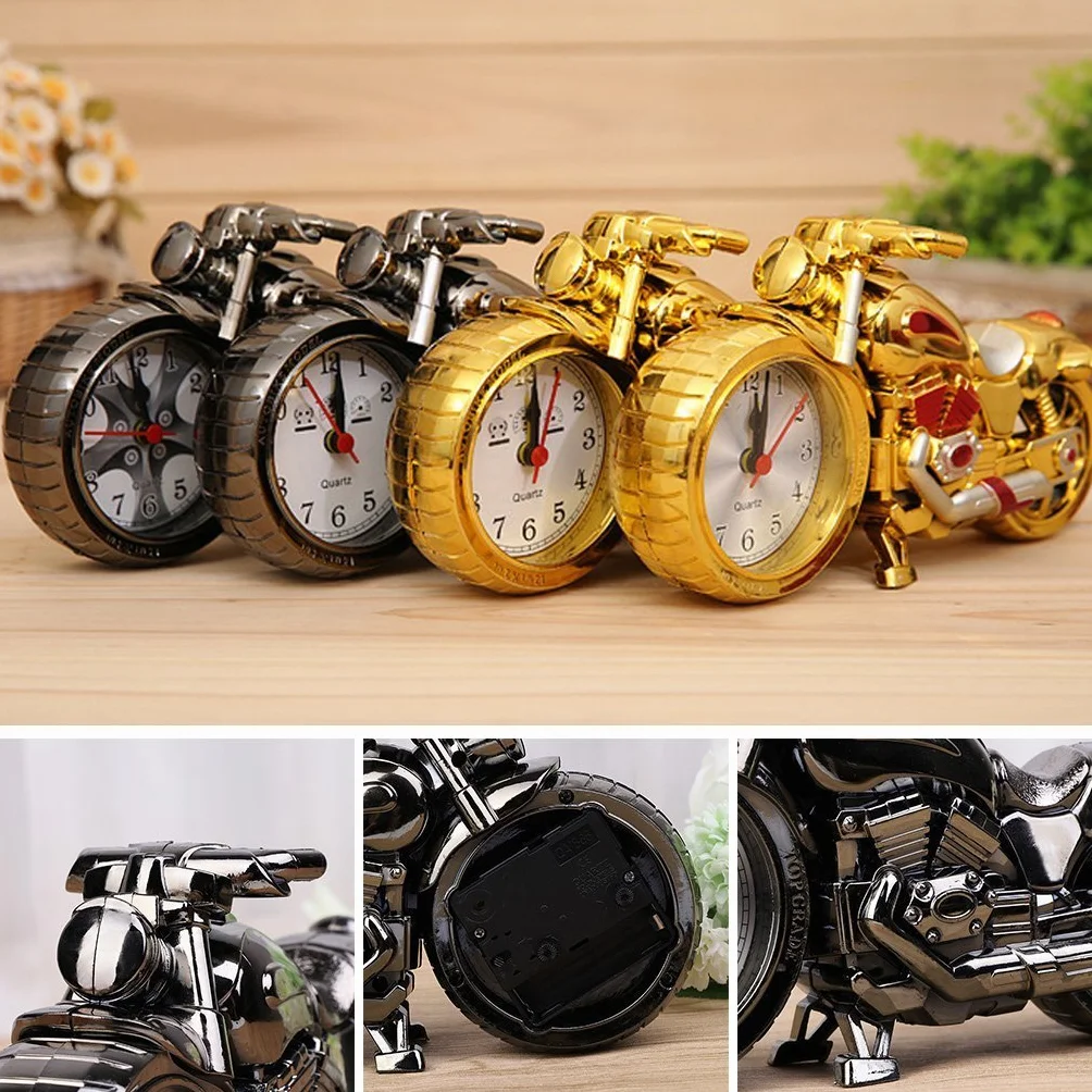 Rétro Moto Style Réveil Table Bureau Horloge Décoration Cadeau