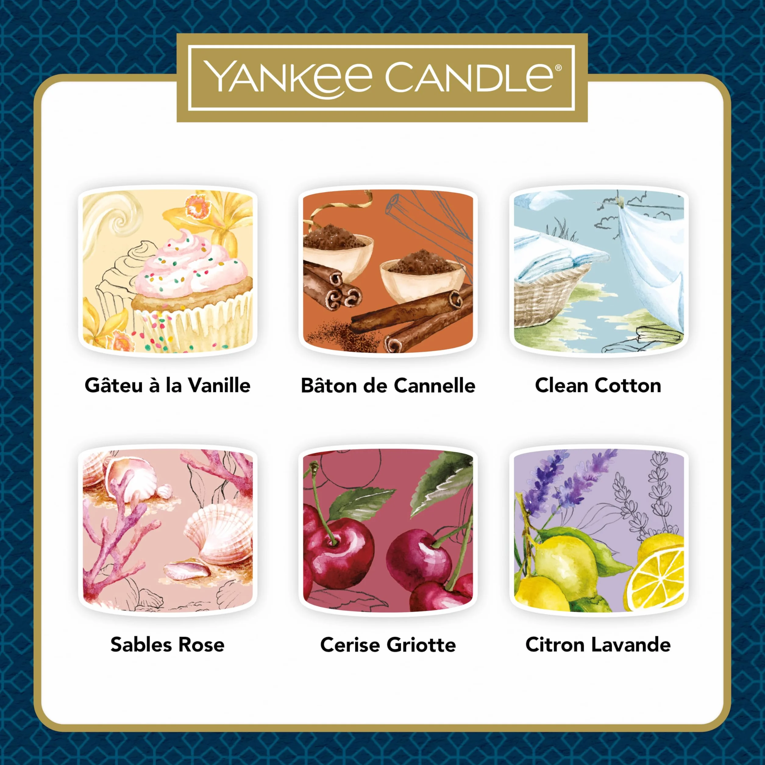 Yankee Candle Coffret Cadeau Bougies Parfumées Votives Verre Cire Soja 6 Unités