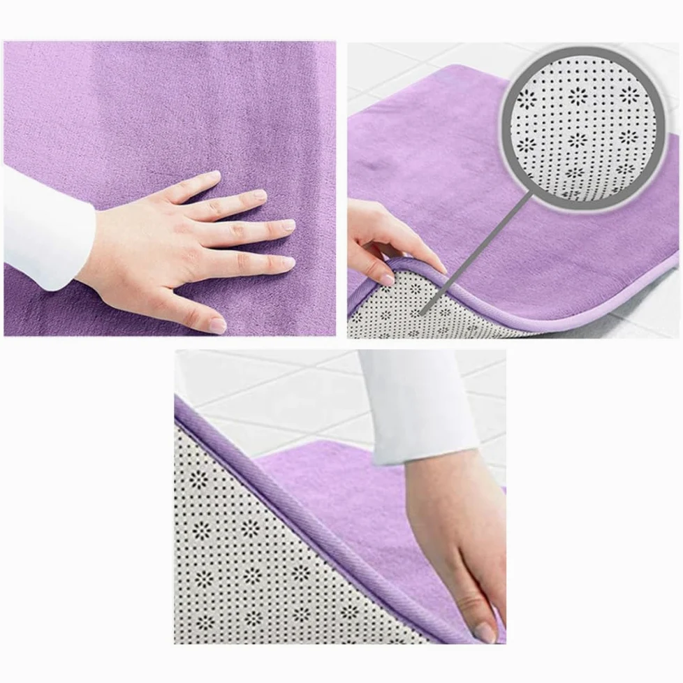 Tapis rond en velours corail antidérapant lavable pour chien, tapis de chambre à coucher, tapis de couloir, tapis de douche, pour salle à manger, chambre à coucher, salon, violet, 160 cm