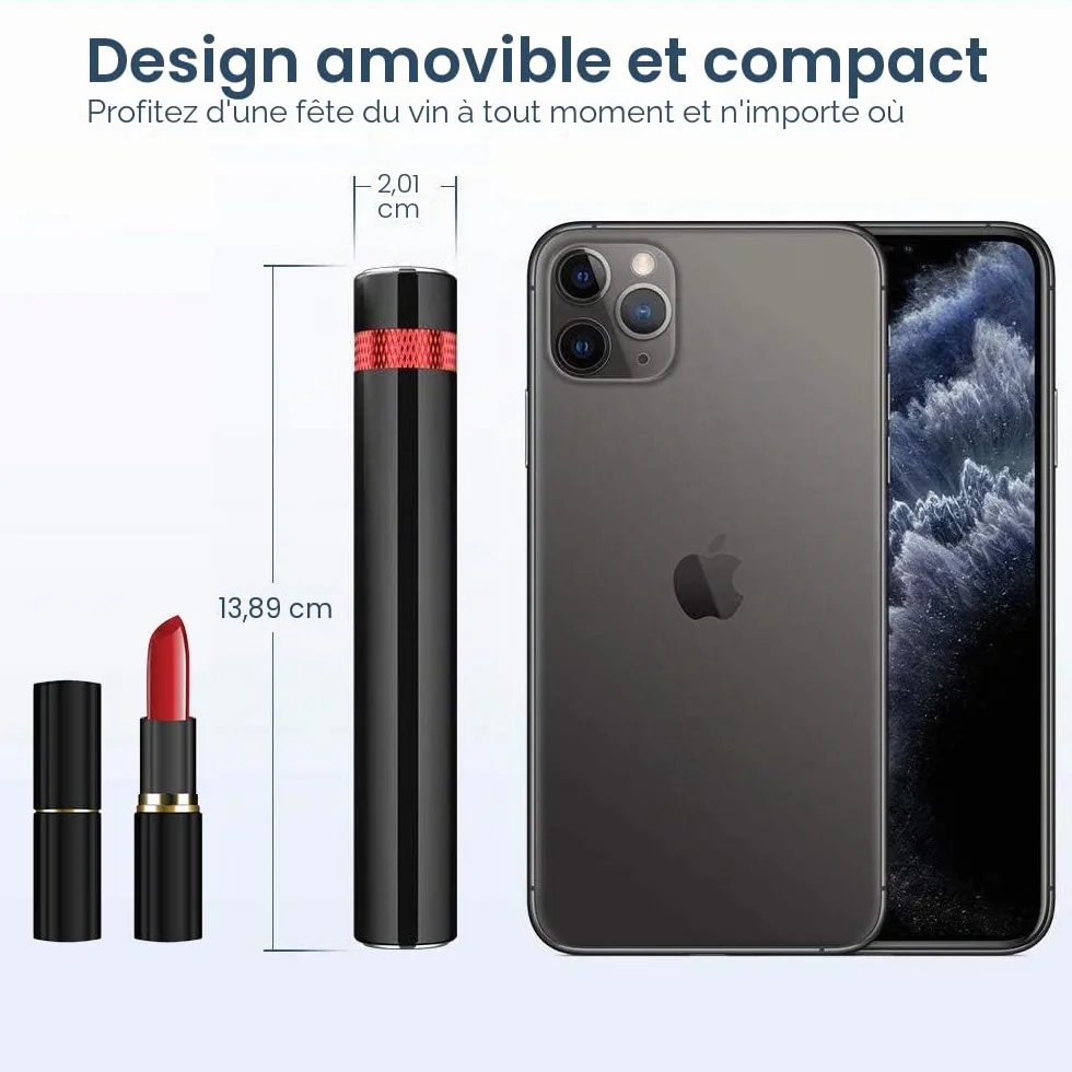 Quntis Tire-Bouchon à Pression d'air 7S, Décapsuleur à Vin Rouge, Pompe à Bouteille Portable