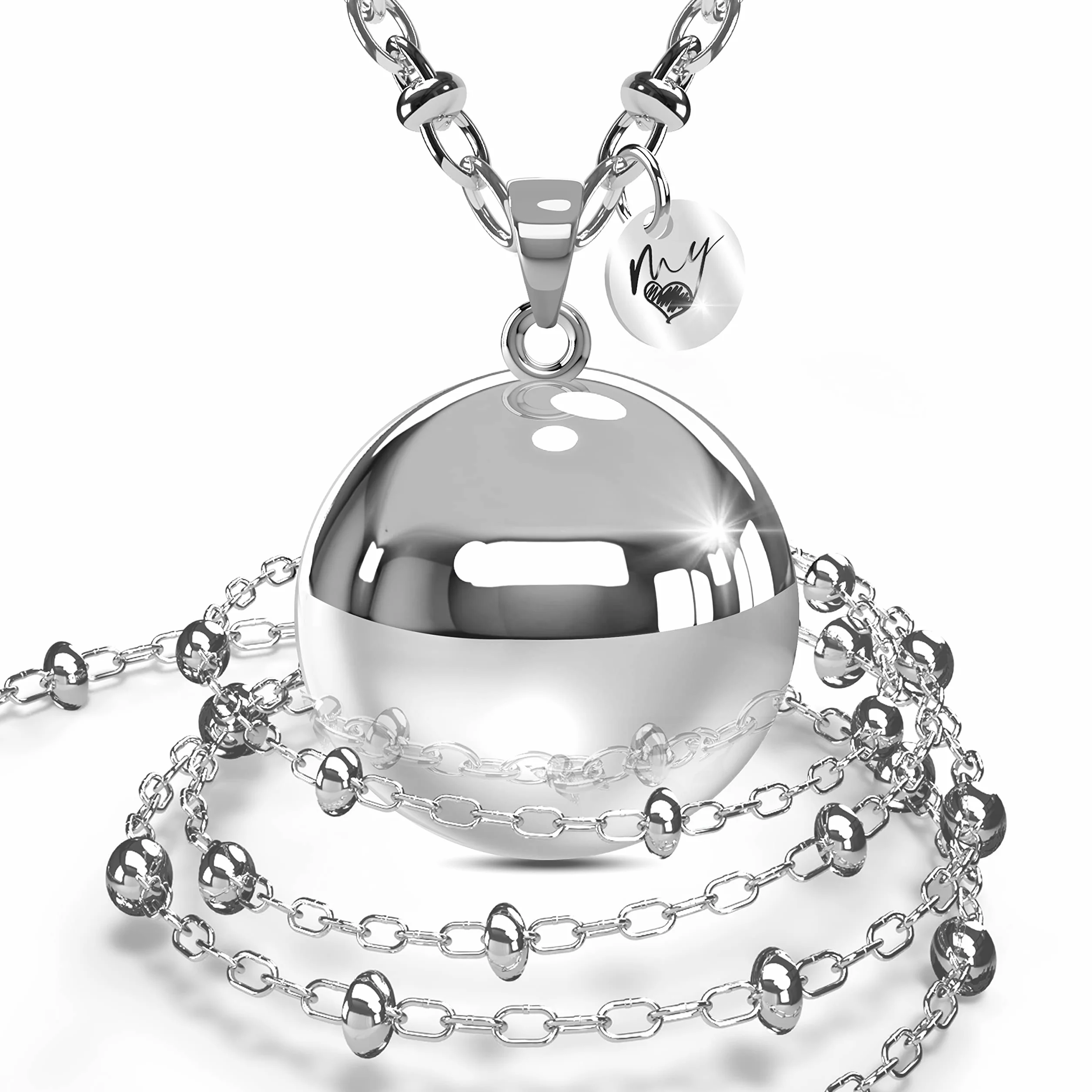 Collier Appel Anges Grossesse, coffret cadeau personnalisé, Collana Lunga, Laiton