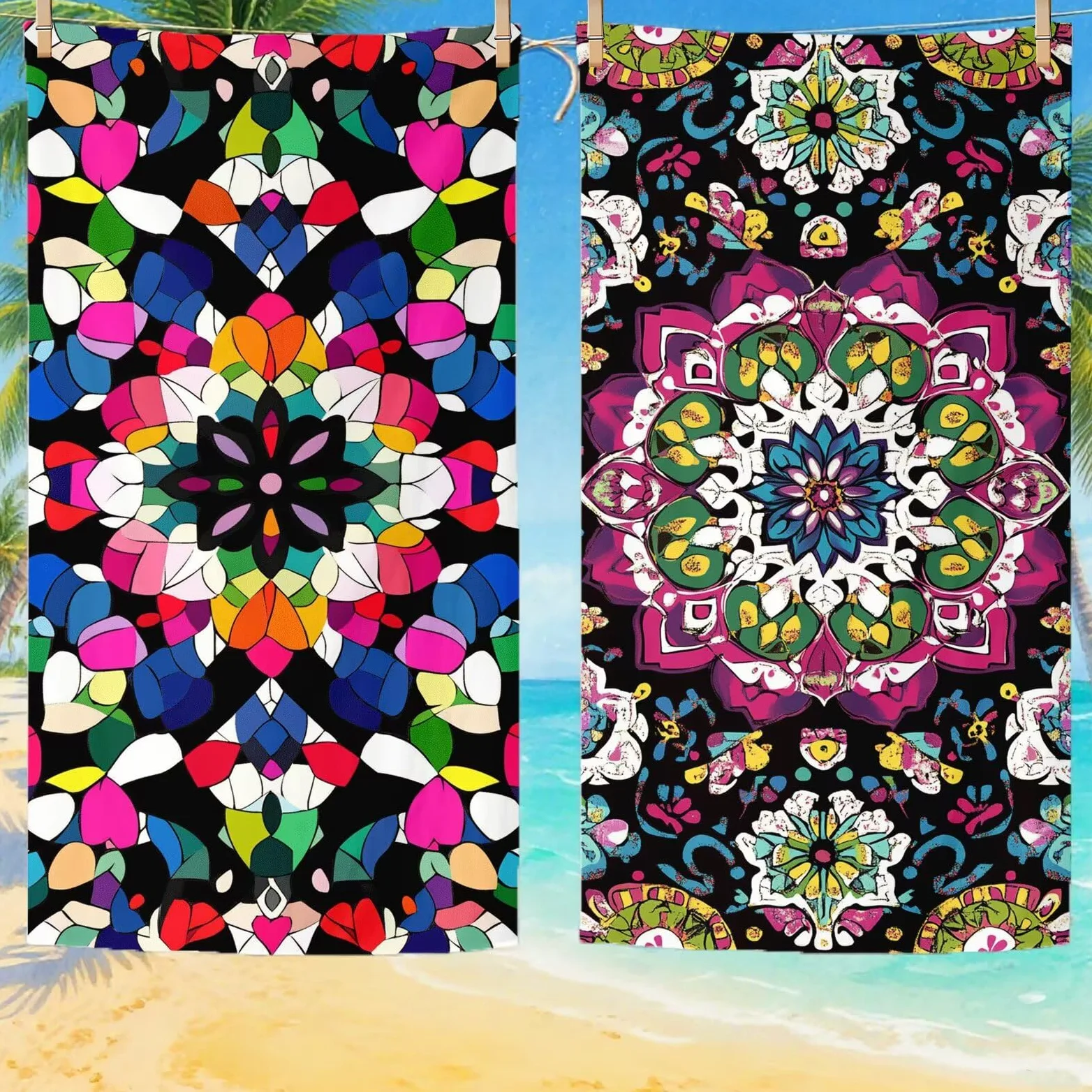 Serviette de Plage XXL 100x200 cm,Couleur Serviette Plage Microfibre avec Séchage Rapide, Anti-Sable, Absorbante Fonction Design pour Vacances Piscine Pique-Nique Voyages Yoga, Cadeau Femme Q-339