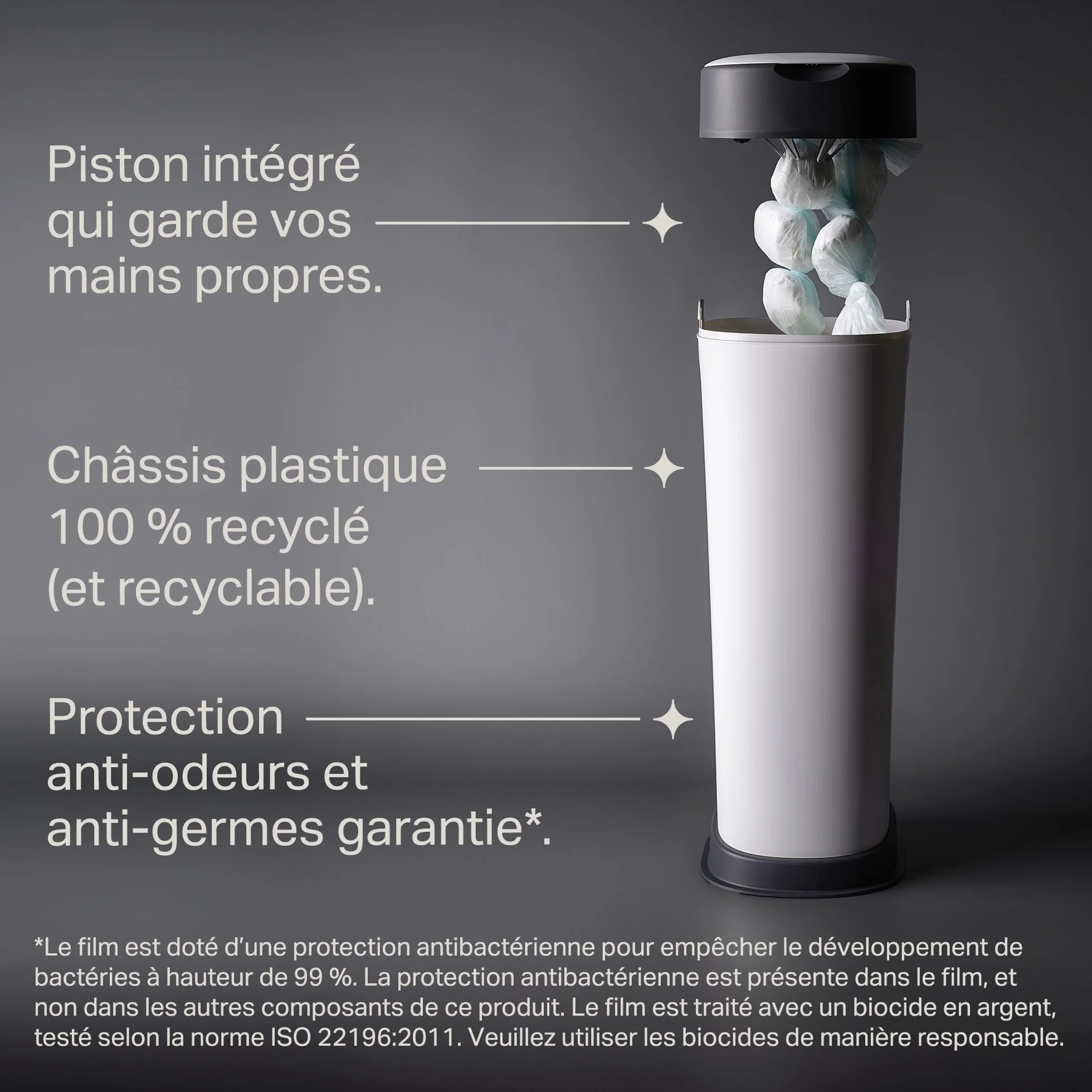 Tommee Tippee XL Poubelle à Couches Twist and Click, Blanc