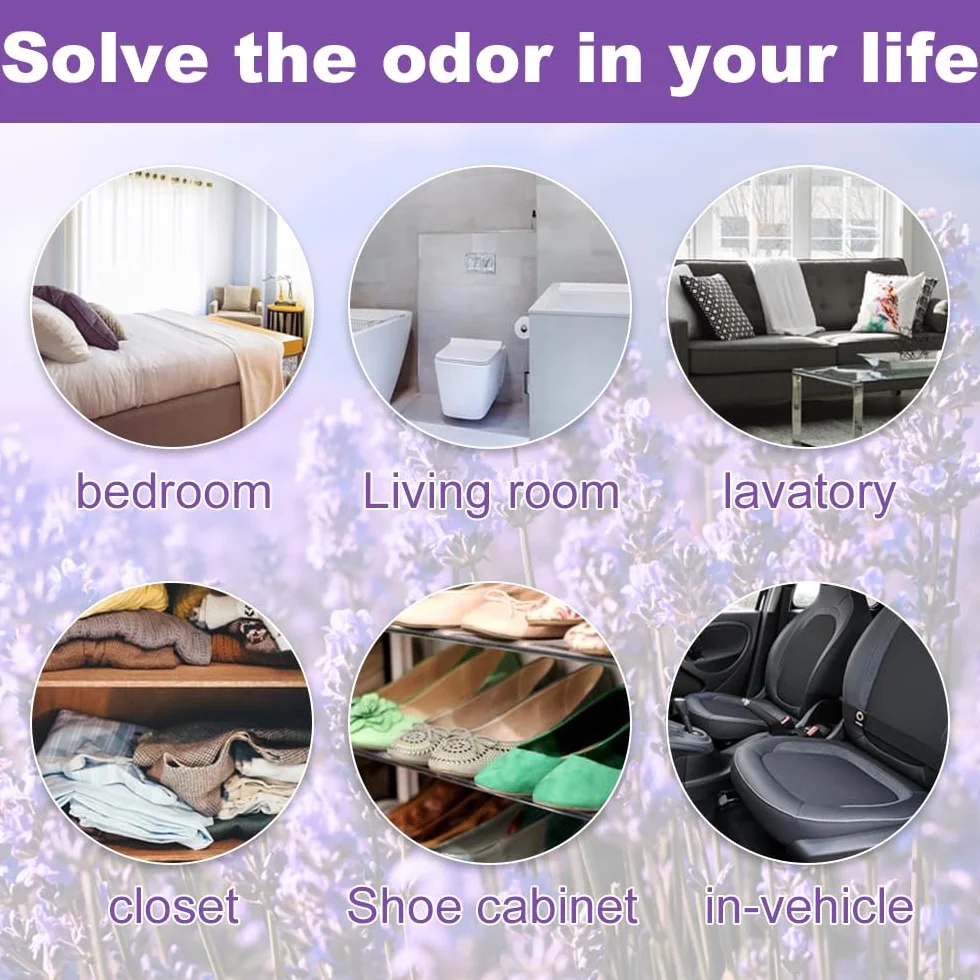 Sacs de Lavande en Coton Violet avec Cordon de Gaze pour Armoire et Aromatherapie Voiture