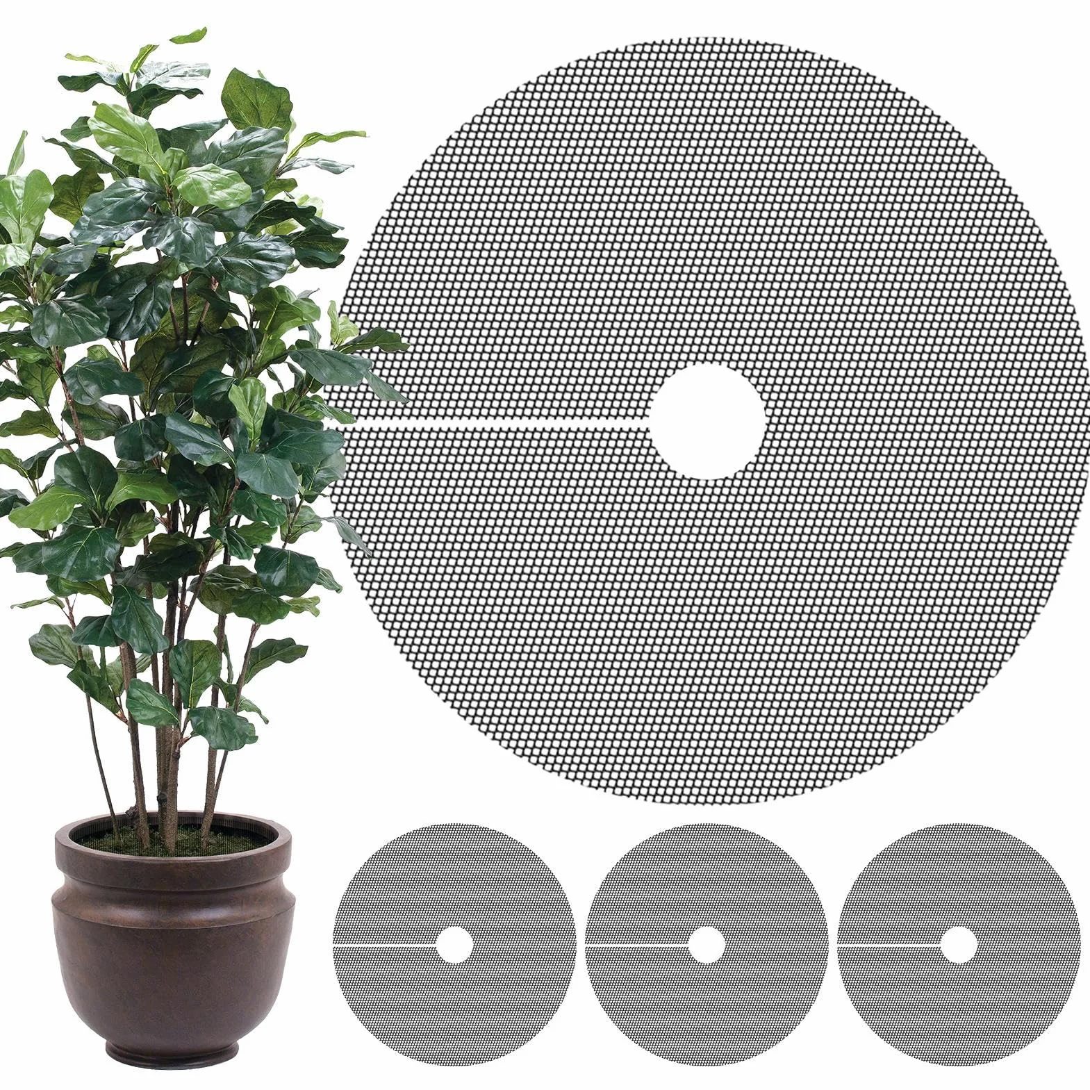 Grille de Protection pour Pot de Fleurs 40cm, Protège la Terre des Animaux et des Enfants