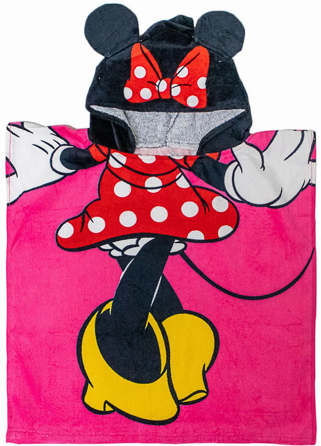 Jay Franco Disney Minnie Mouse Poncho de bain/piscine/plage pour enfants – Serviette en coton super douce et absorbante, mesure 55,9 x 55,9 cm