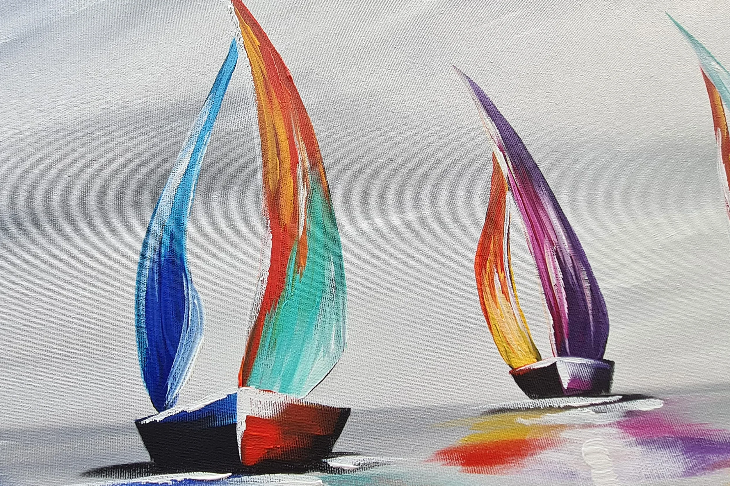 Tableau Peint à la Main 120x60 cm Toile sur Cadre en Bois Monica Mirafiori