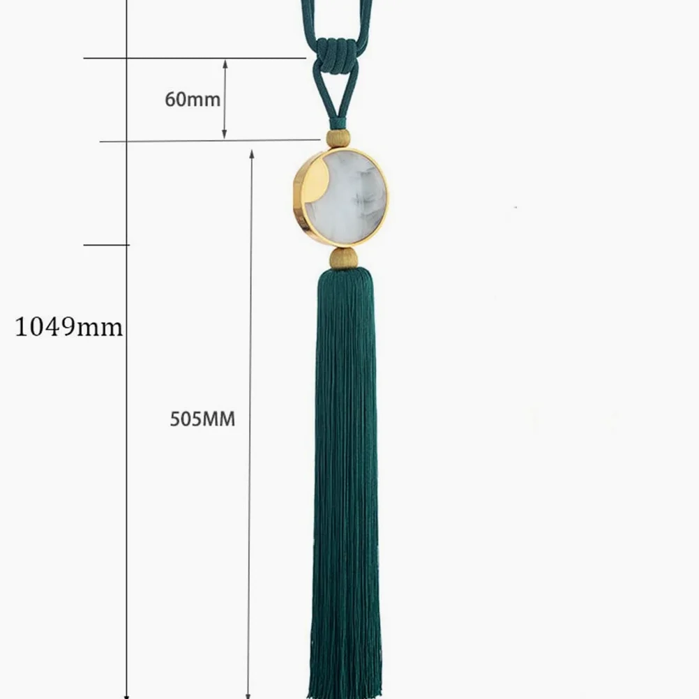 TJLSS Encre Nouveau Style Chinois Sangle de Rideau Corde Boule Suspendue Gland Grande Boucle de Rideau en Forme de Pointe