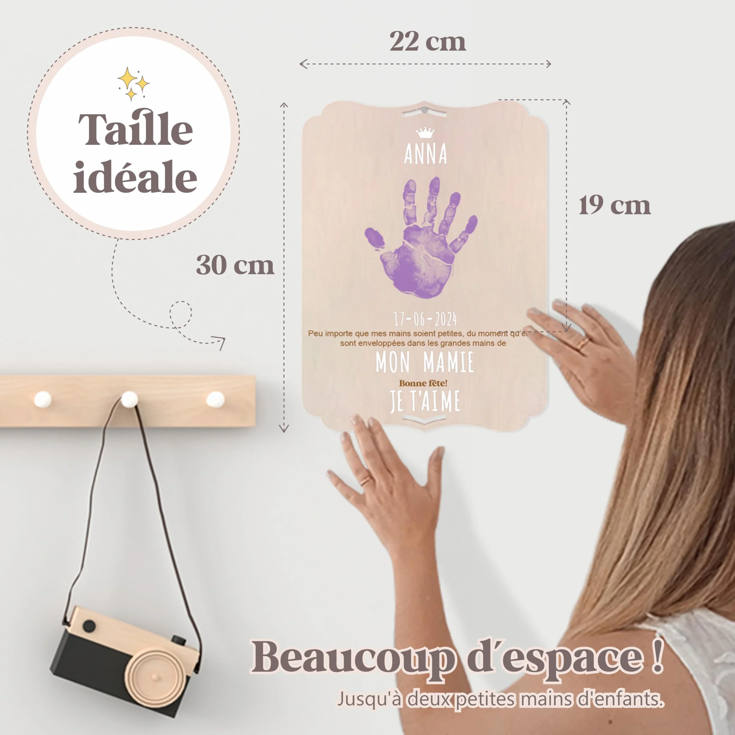 nagu® Cadeau personnalisé homme fête des pères avec empreinte main pied bébé