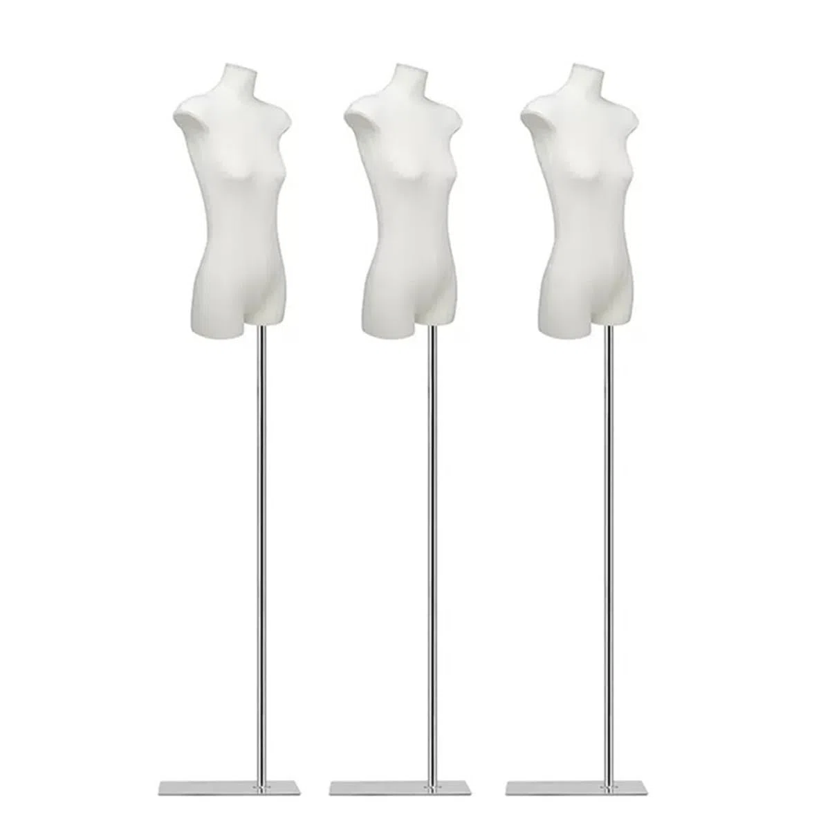 Générique Lot de 3 mannequins de Couture Femme réglables avec tête Amovible, Torse en Lin pour présentation de Robes et Bijoux, Hauteur 64,9-82,6 Pouces, Base Triangulaire, Taille S