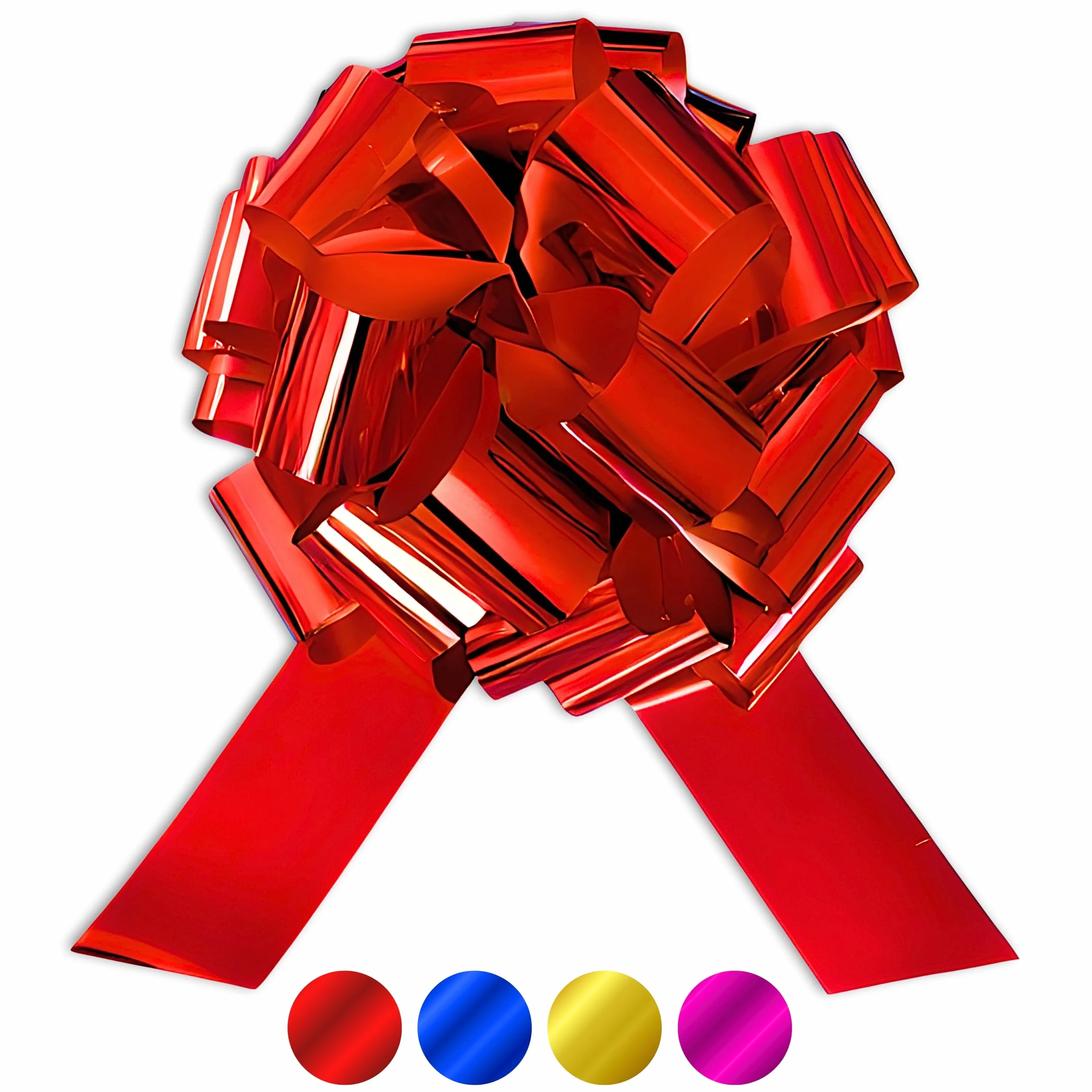 Noeud Cadeau Géant 40 cm Rouge Auto-assemblable Réutilisable pour Voitures Vélos