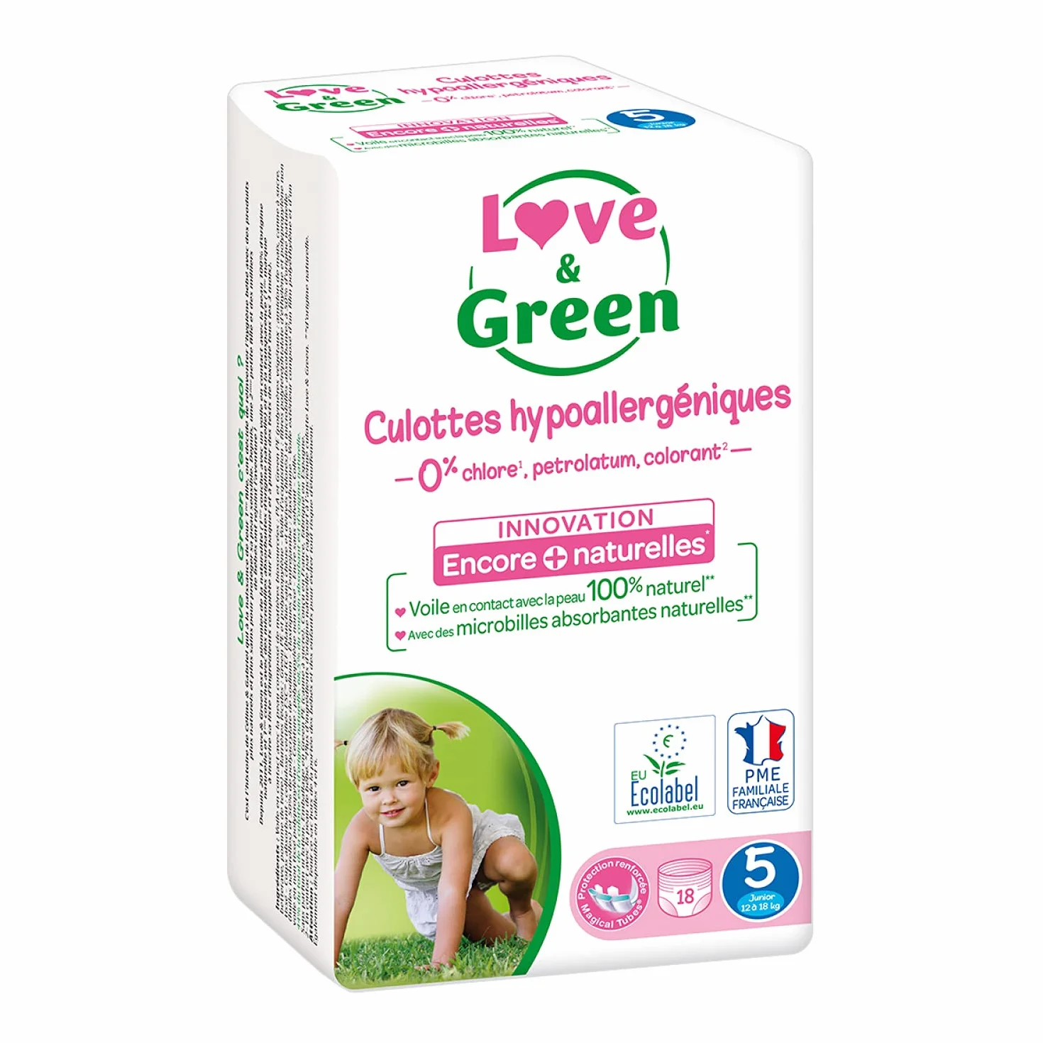 Love & Green Culottes Hypoallergéniques Taille 5 (12-18 kg)