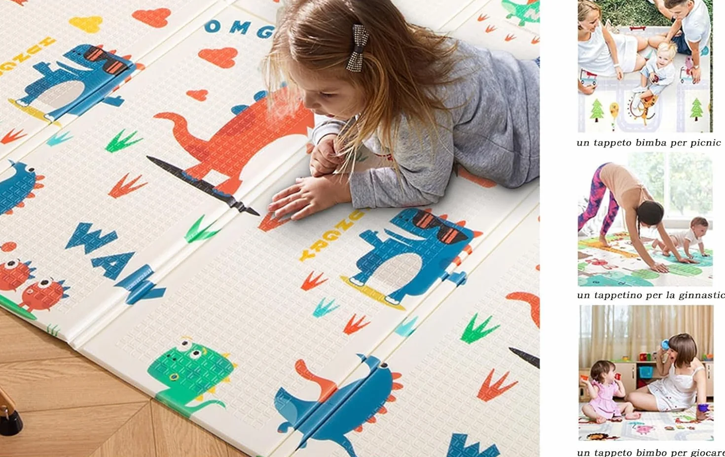 Tapis de Jeux Bebe Pliable 120x120CM XPE Antidérapant Imperméable Reversible