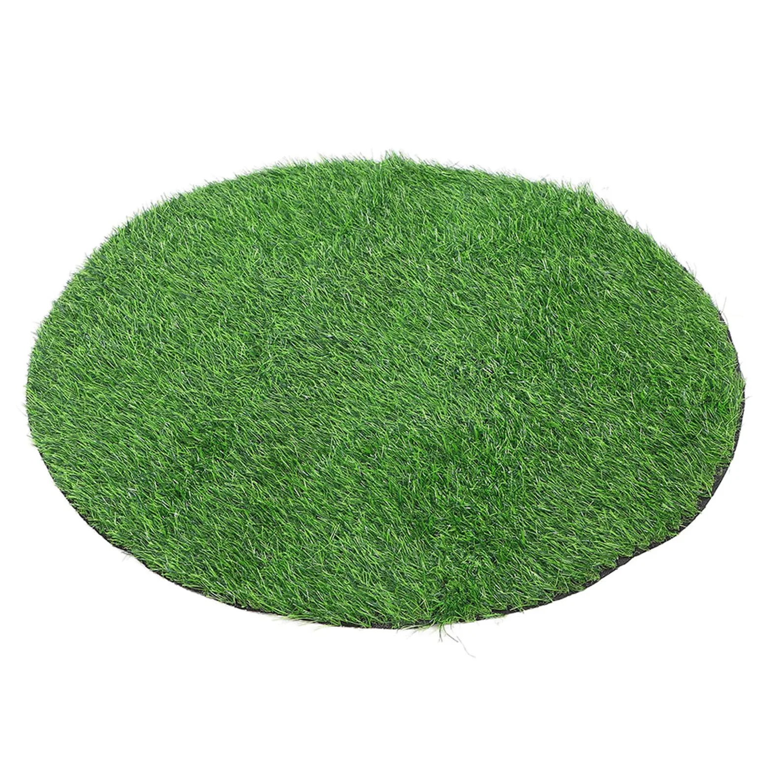 Kisangel Gazon Artificiel Rond 90 CM Diamètre 25 MM Épaisseur Tapis de Propreté pour Chien Utilisation Extérieure et Intérieure