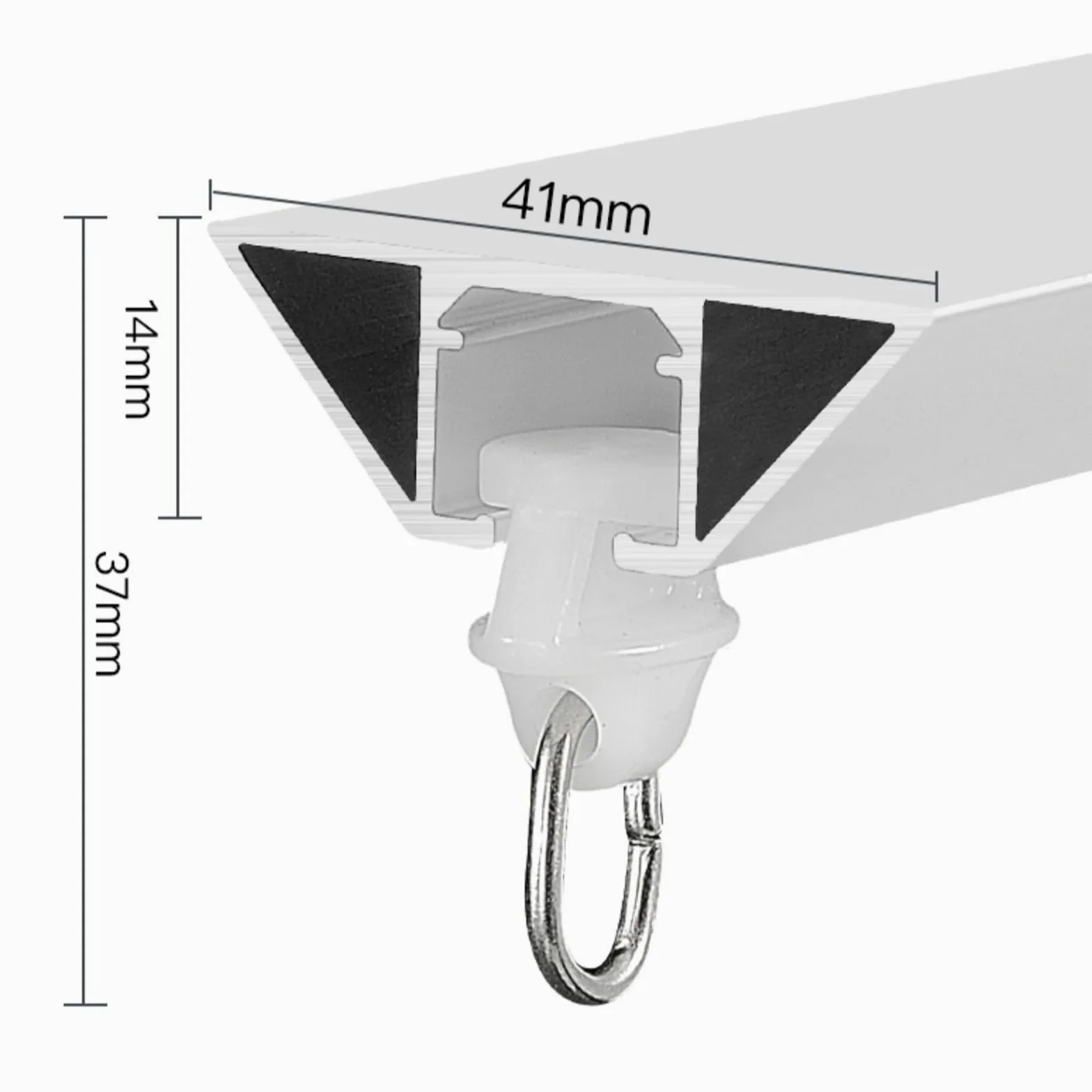 Tringle à Rideaux Ultra-Mince pour Plafond, Connecteurs d'angle, Rail De Rideau pour Séparation De Pièces, Tringle à Rideaux en Aluminium en Forme De V, Livré avec(Size:2.2M,Color:Blanc)