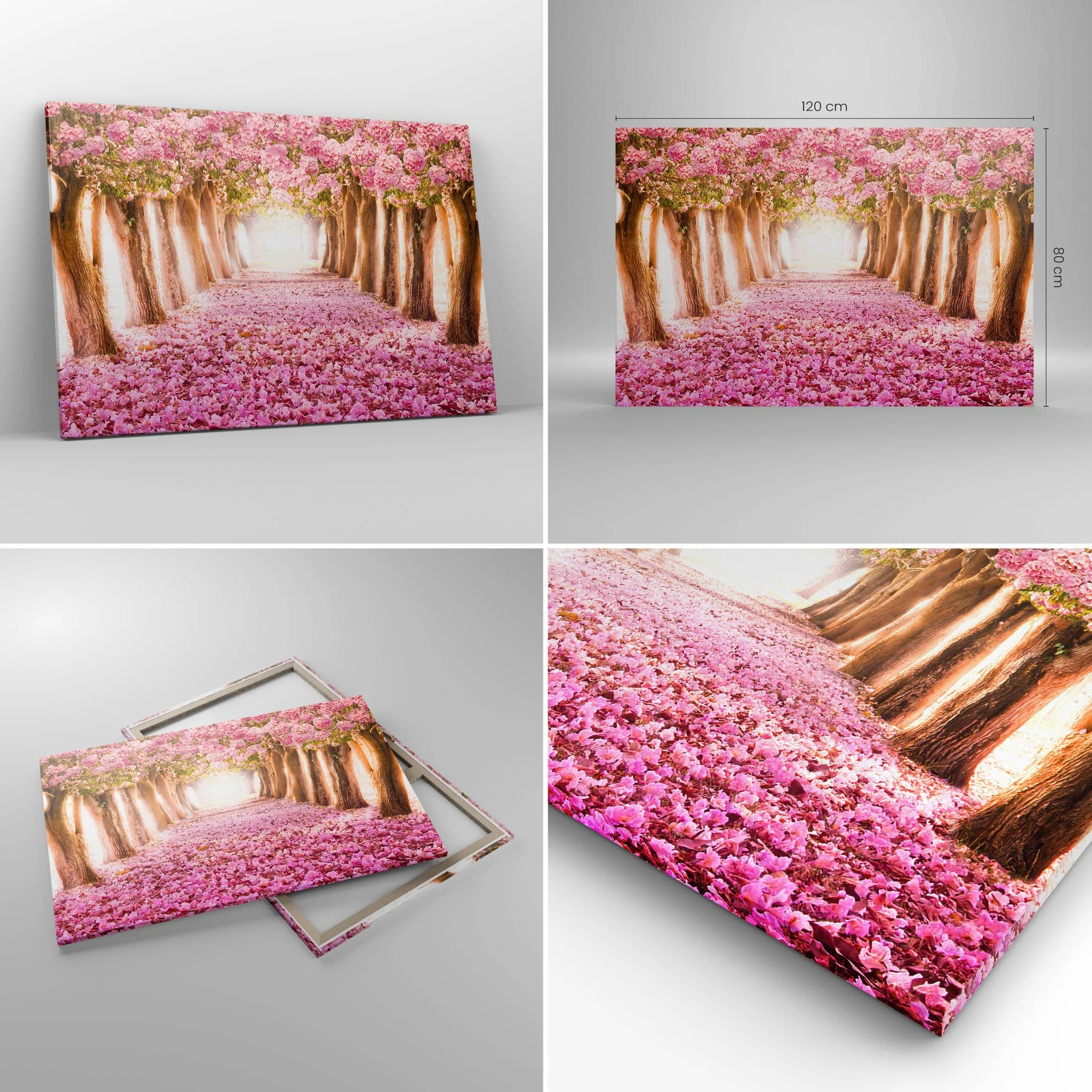 Deco Cadre Décoration Salon Arbre fleurs cerise nature Moderne Impression sur Toile 120x80cm Tableau Decoration Murale Chambre Horizontal Art Wall Grand Tableaux Decoratifs Muraux
