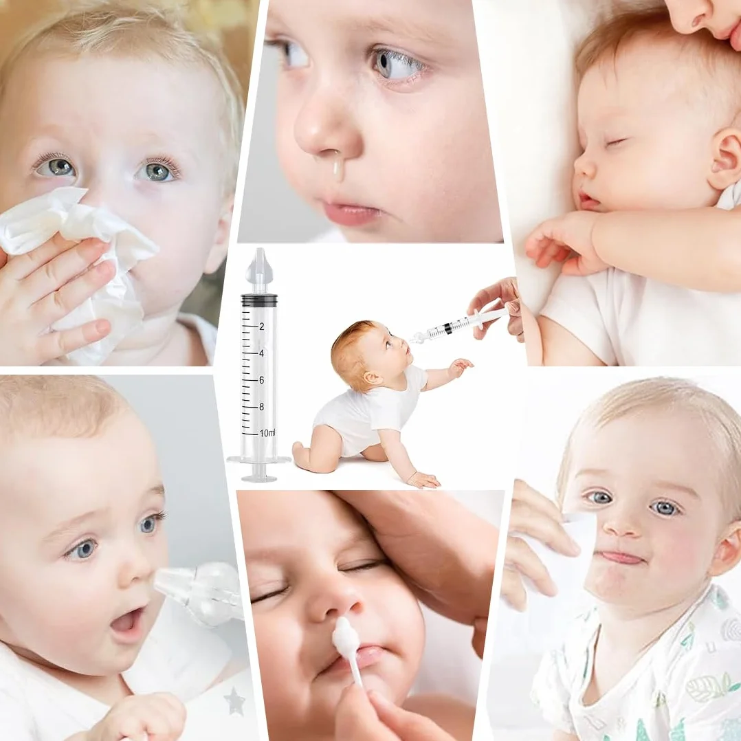 Système de rinçage des sinus, seringue nasale Lot de 6 avec embouts silicone souple pour nourrisson