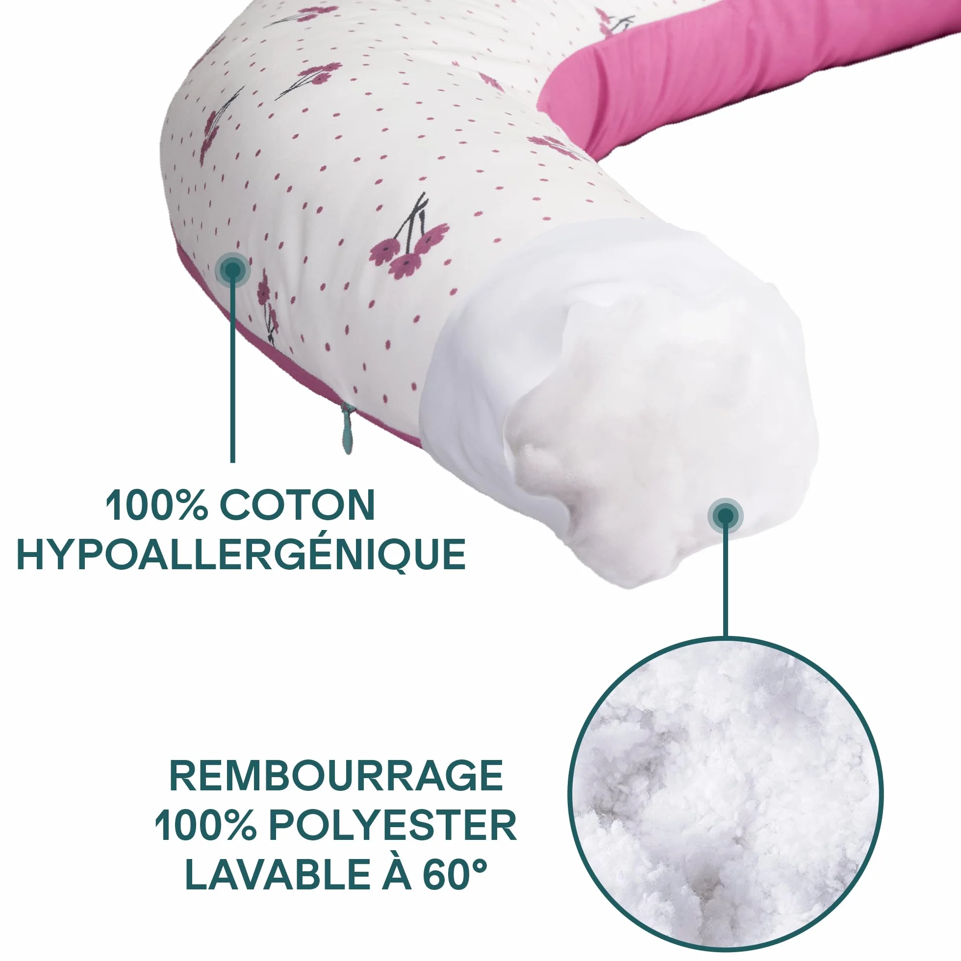 KOALA BABYCARE Coussin de Grossesse XXL - Coussin Allaitement Multifonctionnel - Housse Amovible 100% Coton