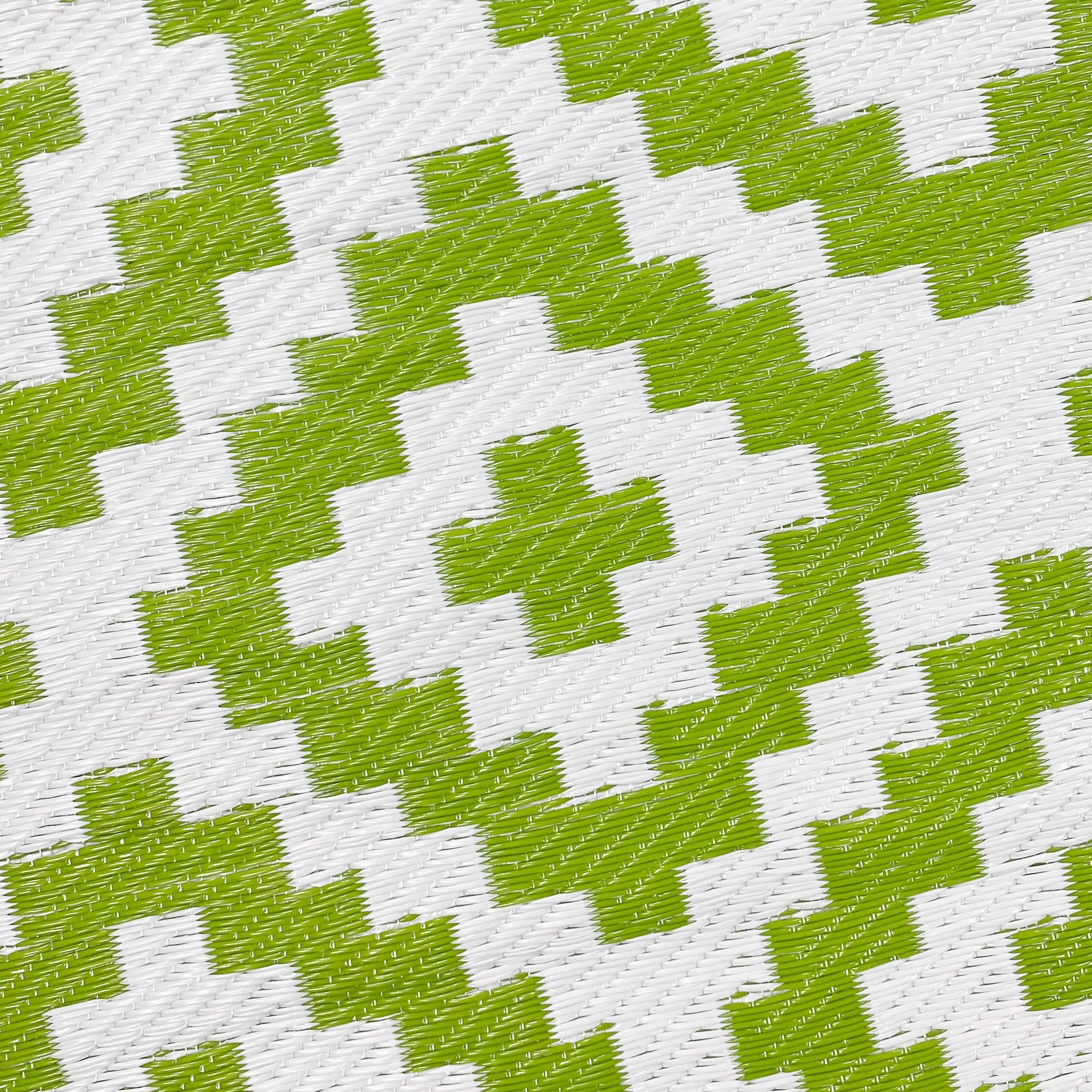 CARPETIA Tapis d'extérieur résistant aux intempéries, Plastique, Tapis d'auvent de Camping, Tapis de Jardin, Tapis de Balcon, Tapis Long, Motif en Losange, Vert Blanc 90 x 300 cm