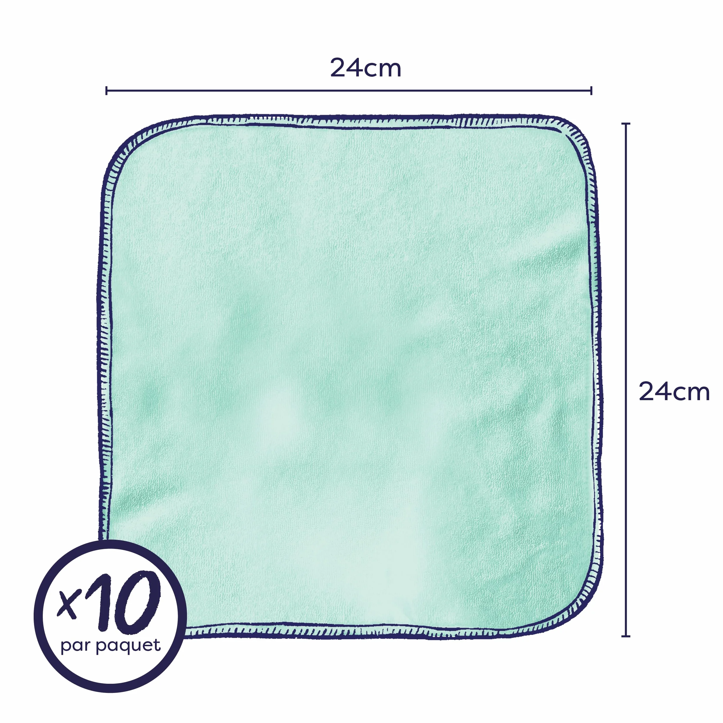 Bambino Mio Lot de 10 Lingettes bébé réutilisables PASTELS lavables peaux sensibles séchage rapide résistantes