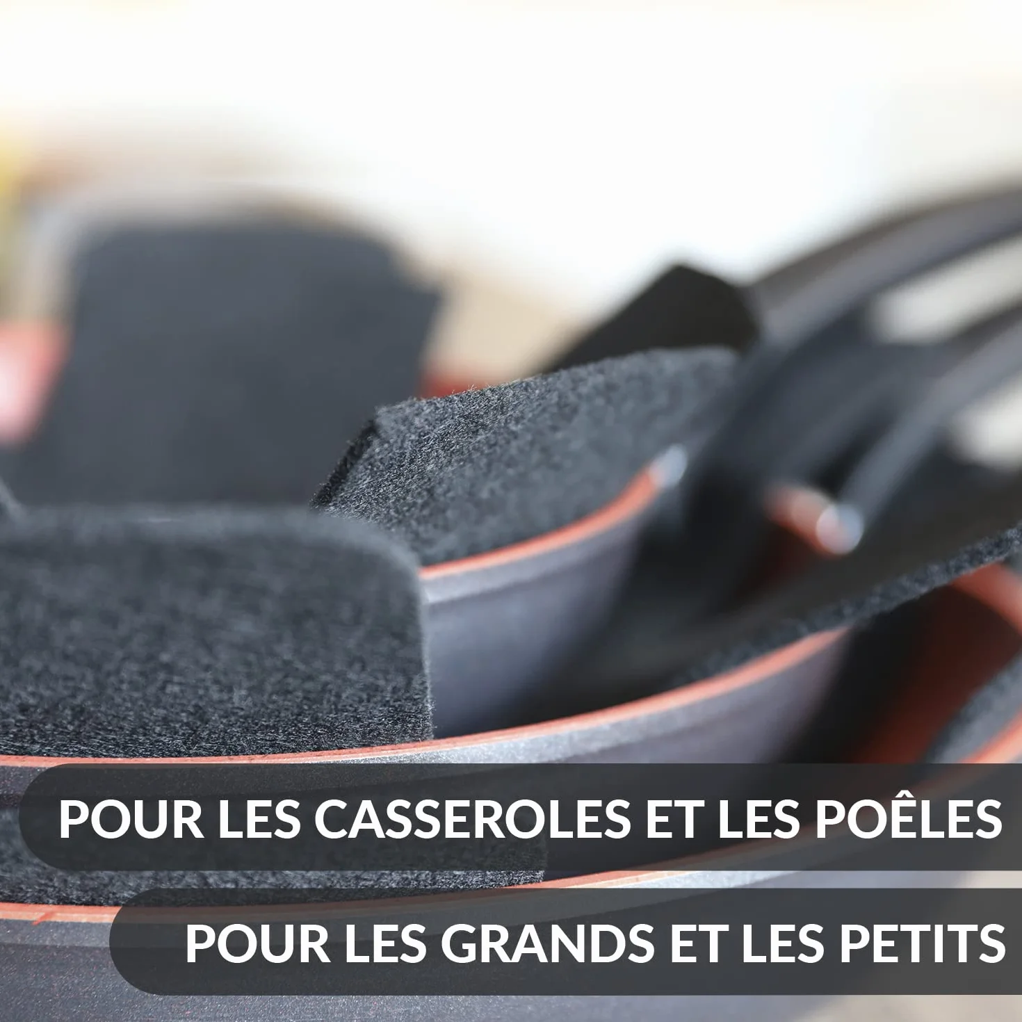 Cherafone Protège poêles séparateur de casseroles Lot de 5 antiadhésives