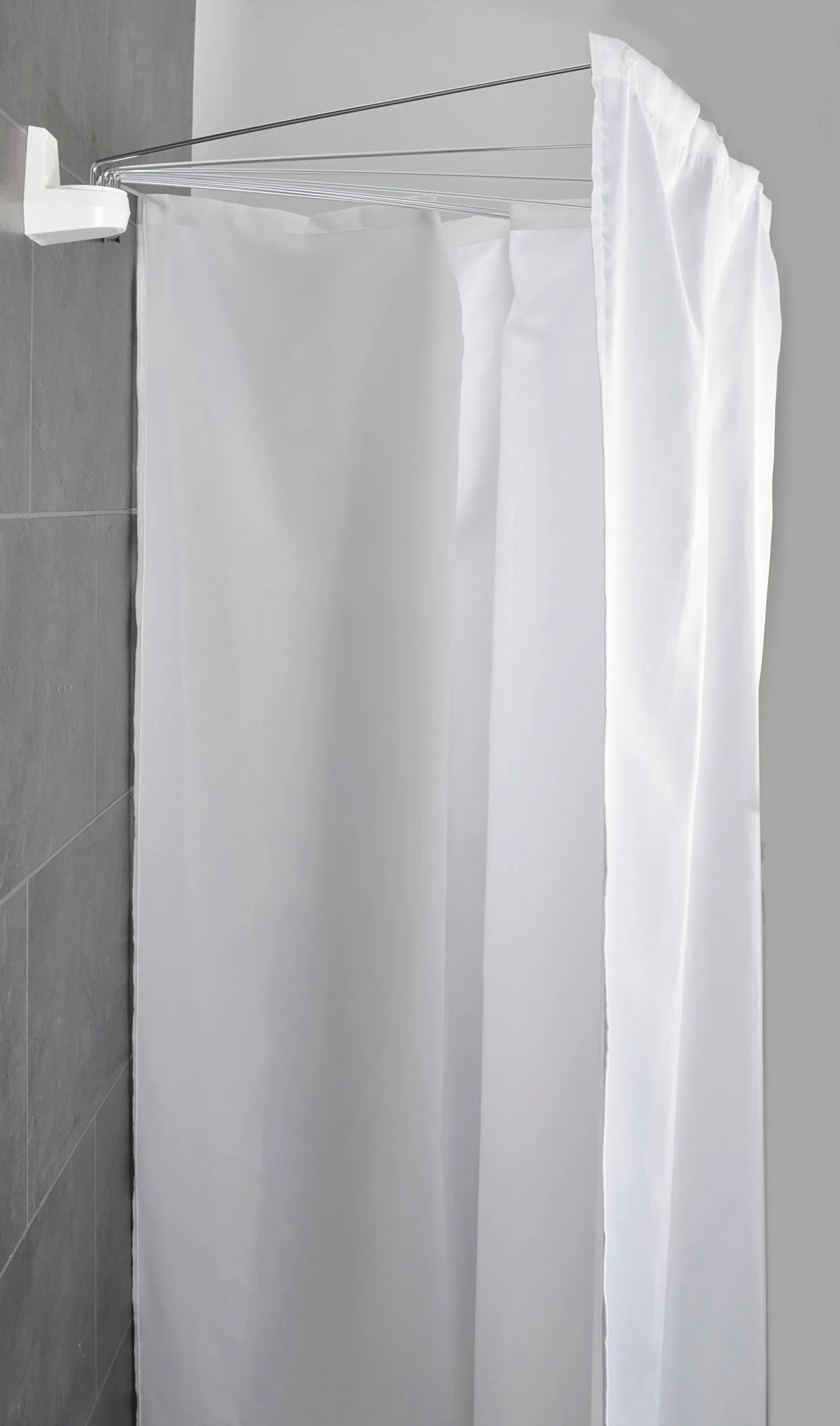 RIDDER 58301-350 Cabine Pliable Ombrella Madison Blanc avec Rideau de Douche, Acier inoxidable, 210 x 180 cm
