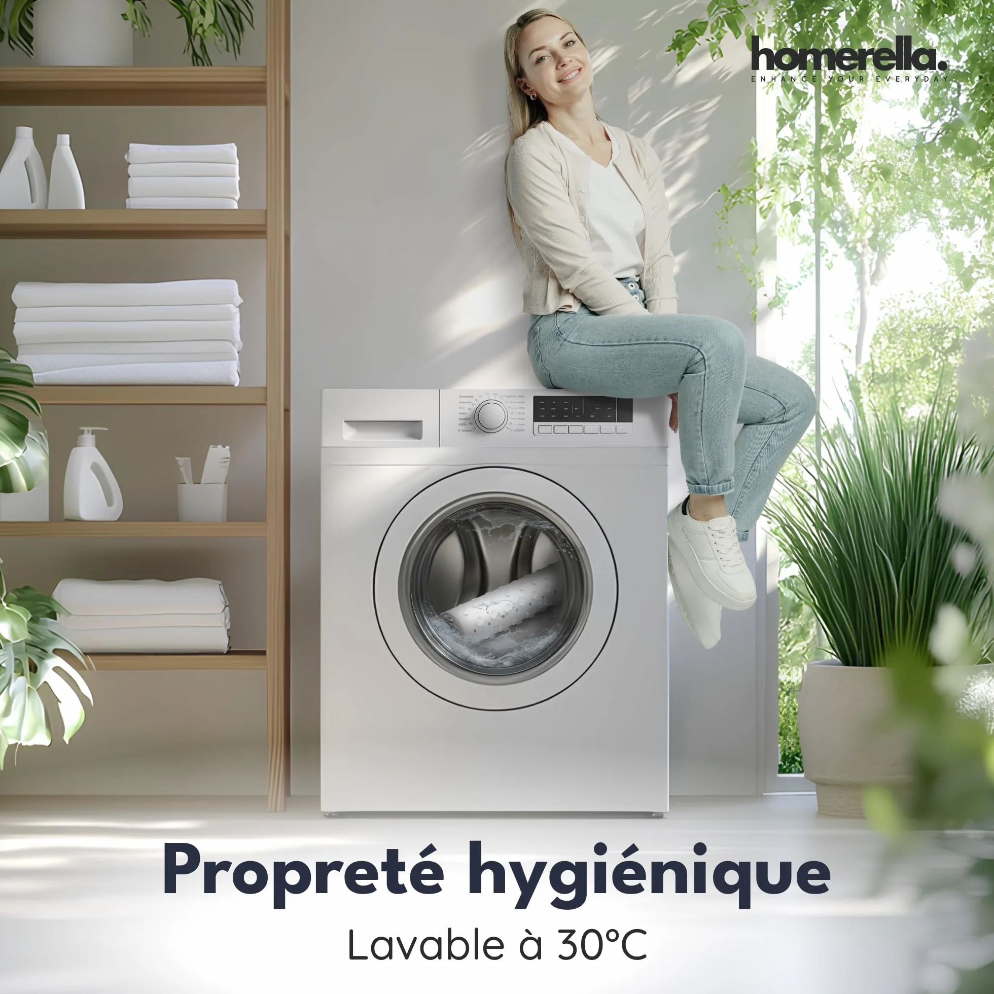 Homerella Tapis de Douche Sensible à la Peau 53 x 53 cm antidérapant sans BPA sans Latex