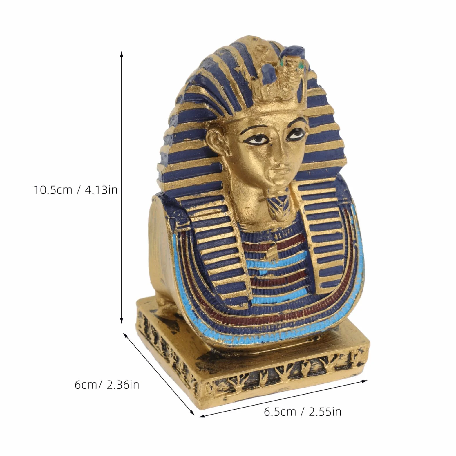 CLISPEED Statue de Pharaon Égyptien en Résine Décorative Figurine Buste Ancien Roi