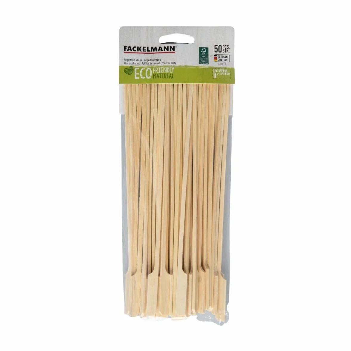 Fackelmann Lot de 50 Pics à Brochettes en Bois 25 cm, Piques Apéro Bambou