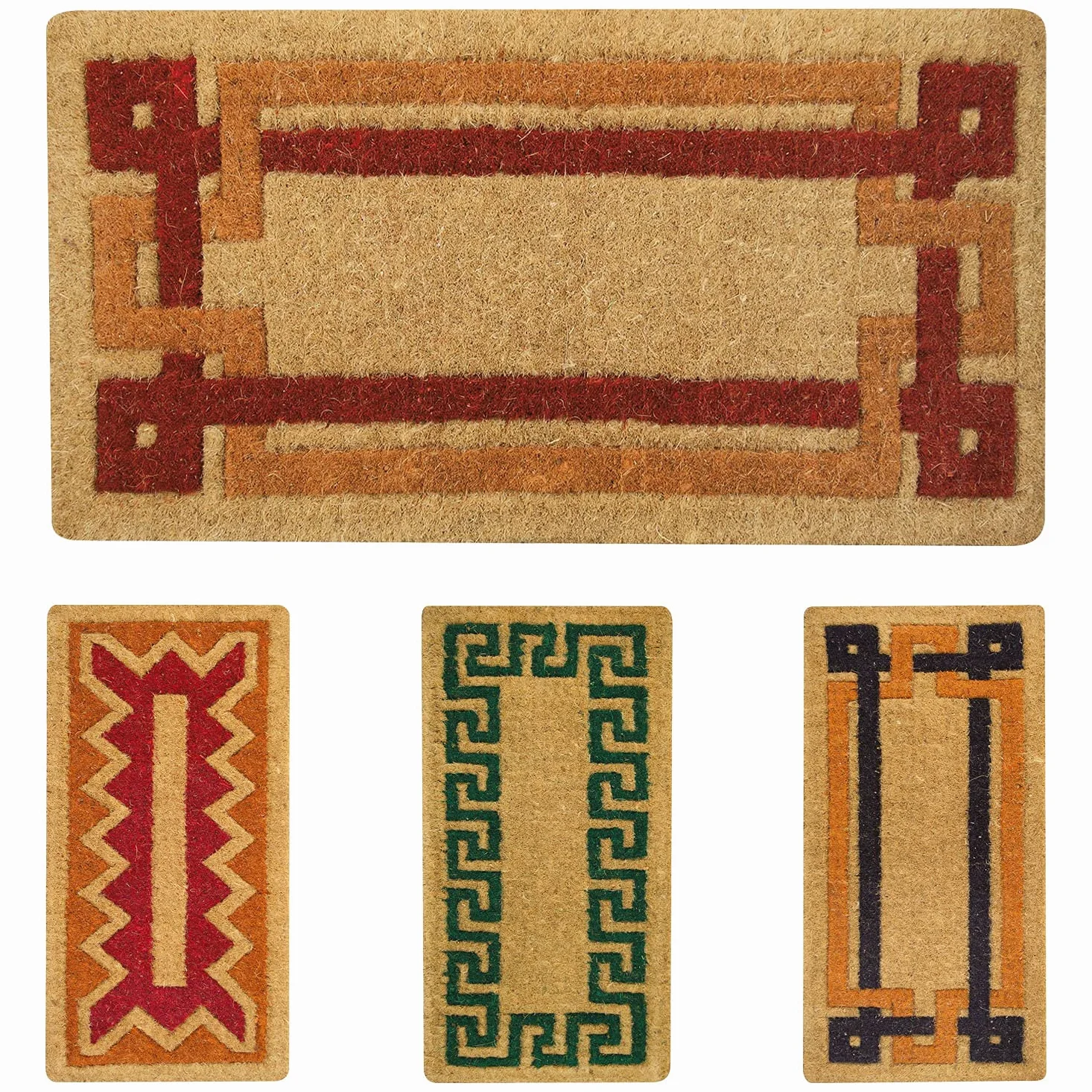 Olivo Tapis Paillasson en coco impérial 50x100 Cm Arancio-rosso