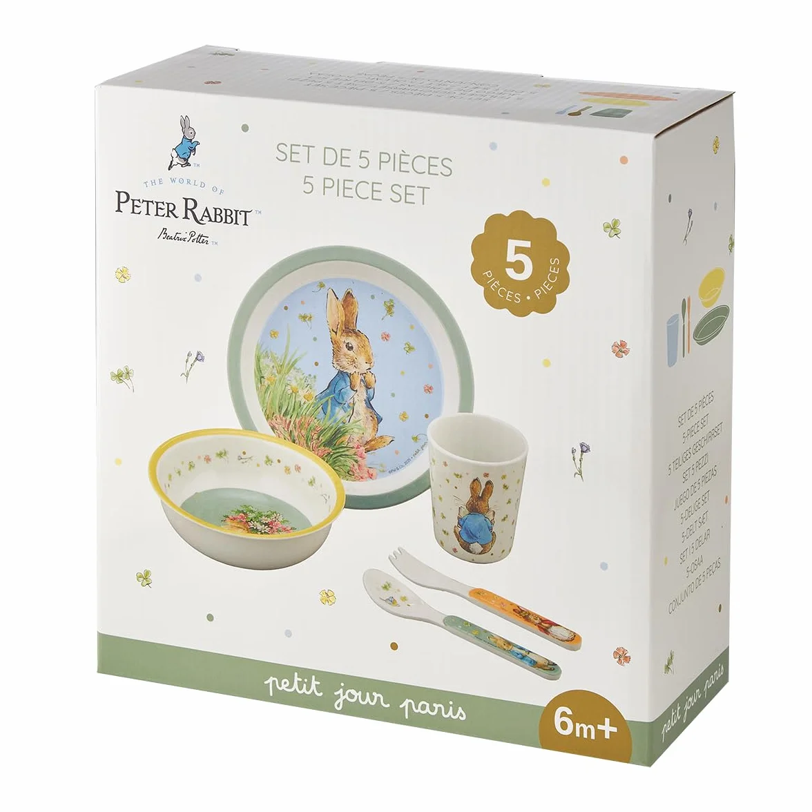 Peter Rabbit Coffret Cadeau Enfant 5 Pièces